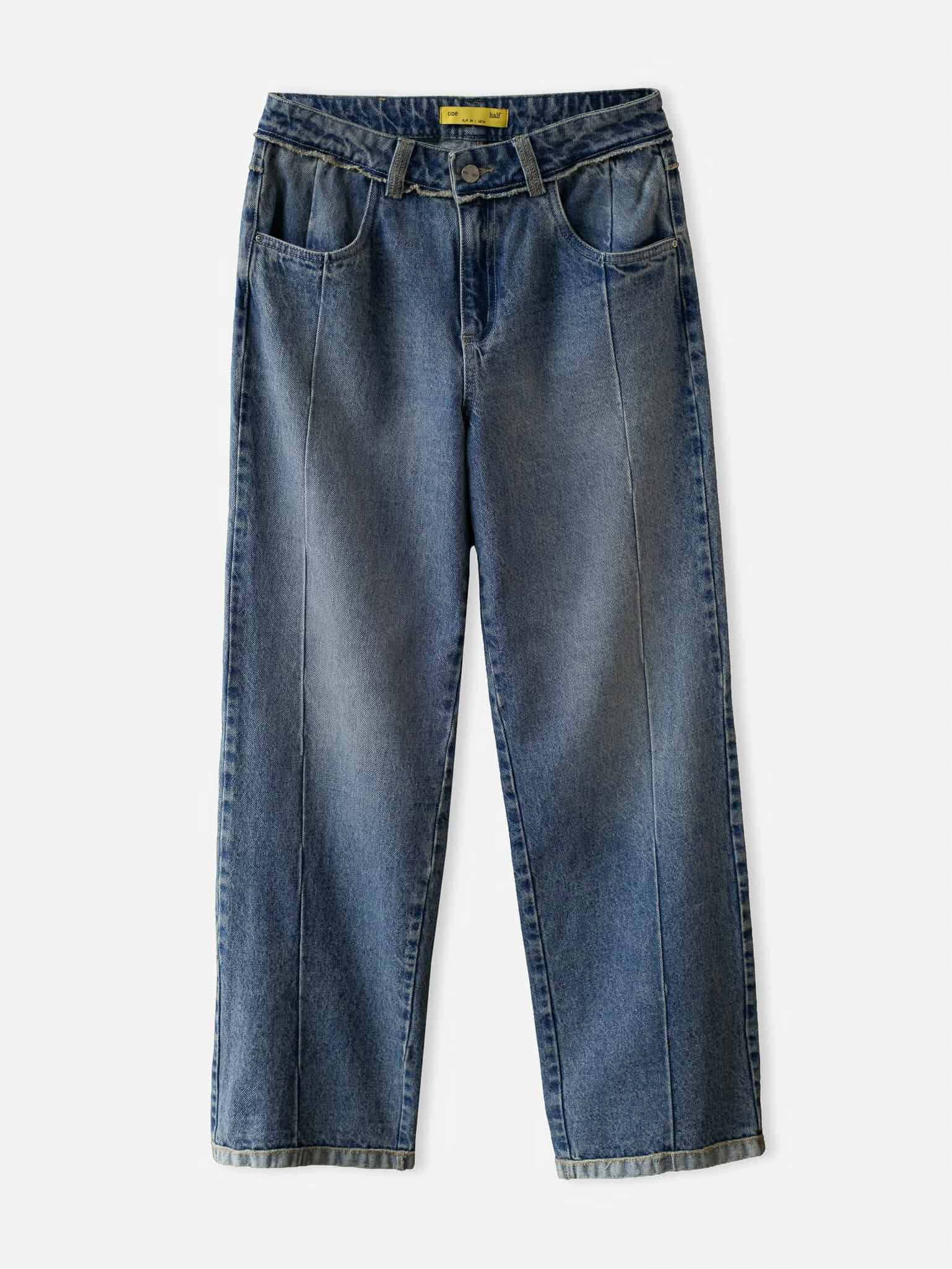 SPLIT LEG STRAIGHT JEAN - SOFT CLASSIC BLUE - miniatura 3