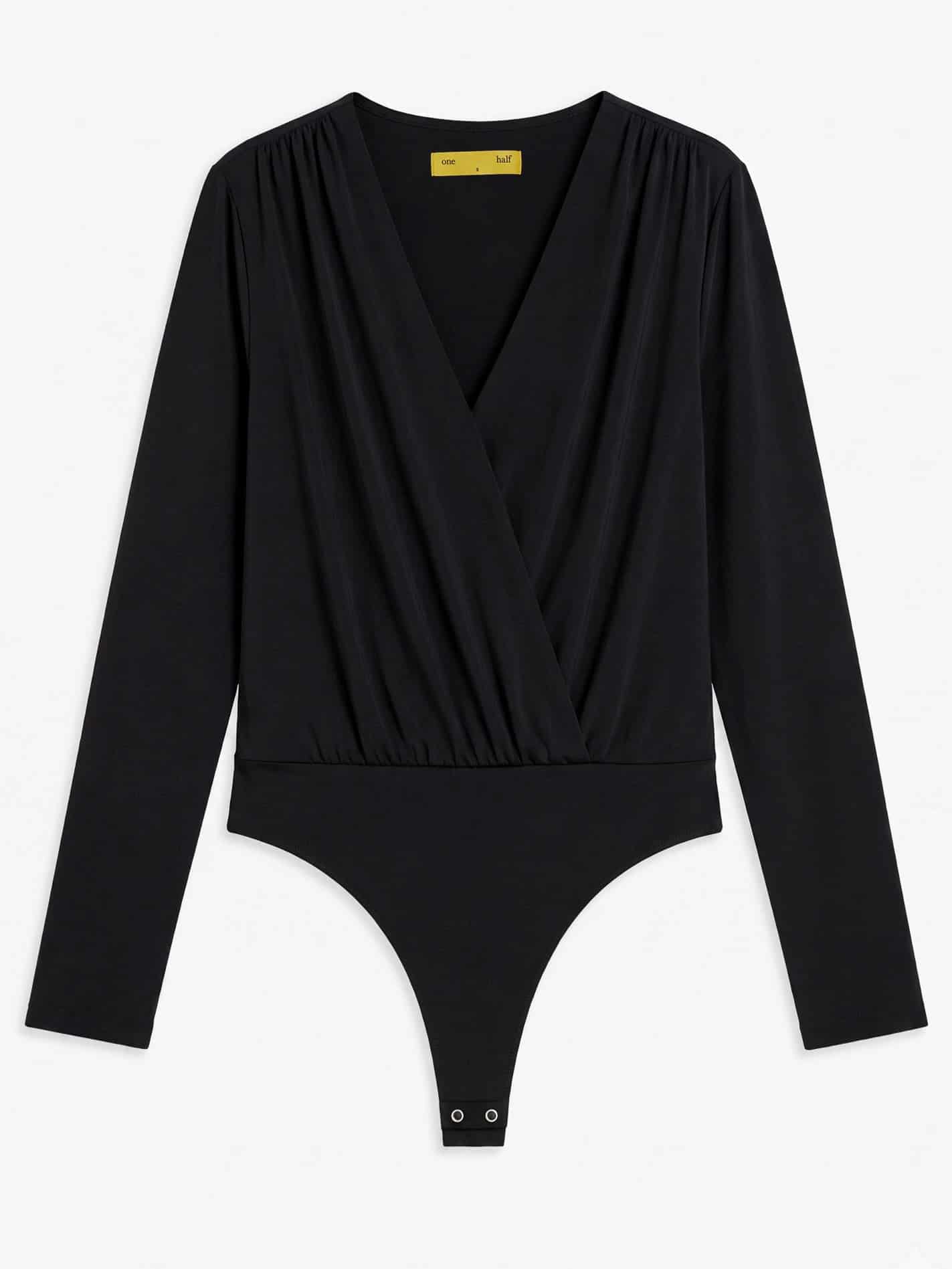 LONG SLEEVE FLOWY BODY - BLACK - miniatura 2