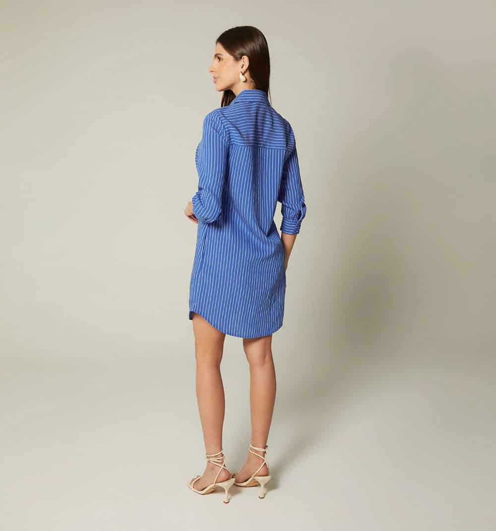 Vestido camisero manga 3/4 - miniatura 4