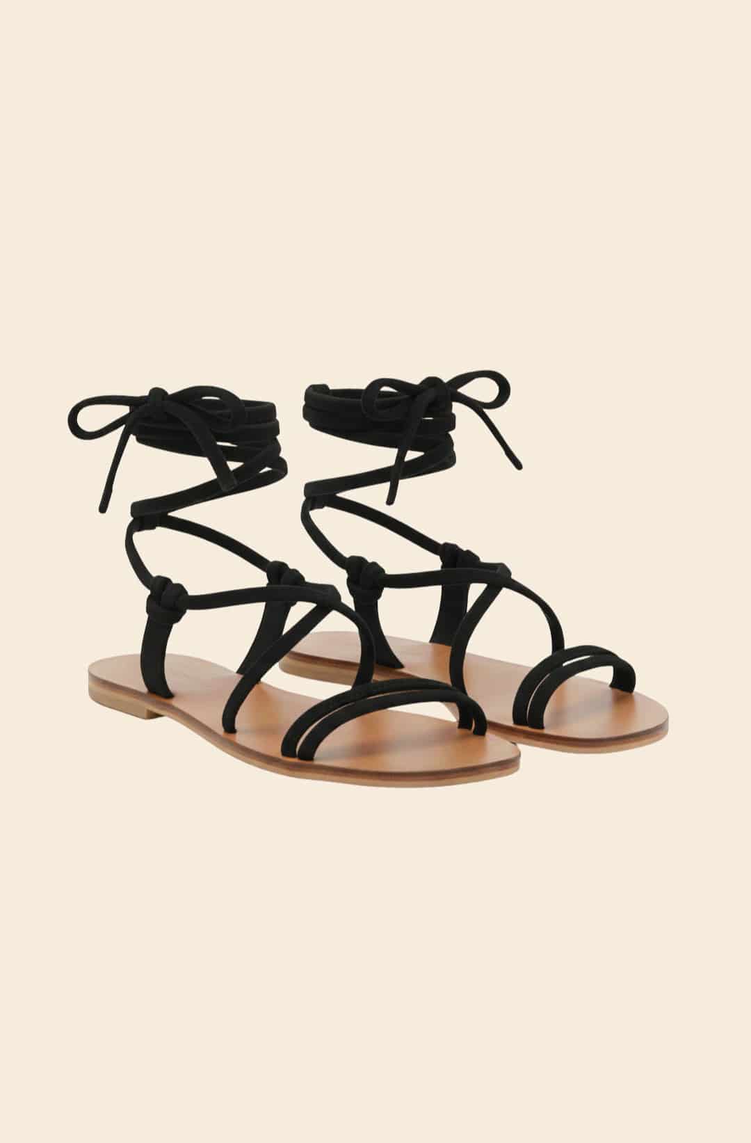 Black Lace up Sandals - miniatura 1