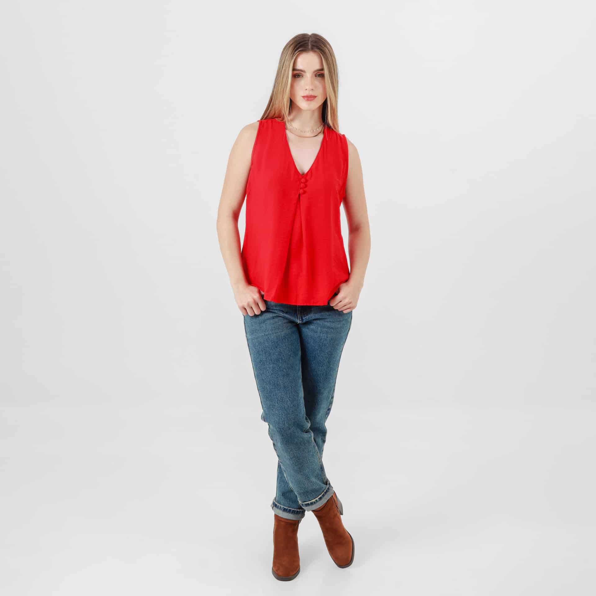 Blusa Cuello V Manga Sisa - miniatura 3