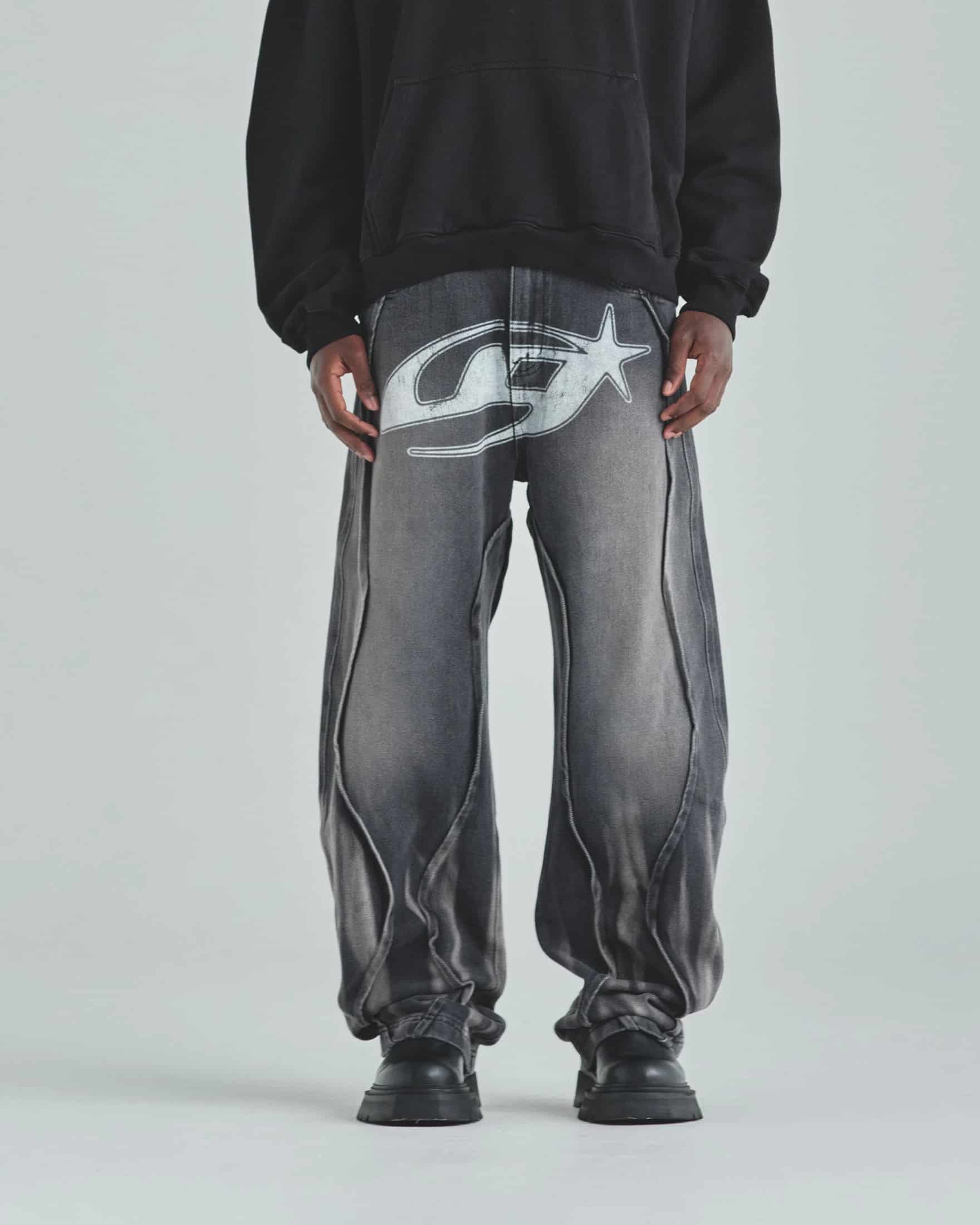 Act 1 UG Star Barrel Vein Jean Washed Black - miniatura 2
