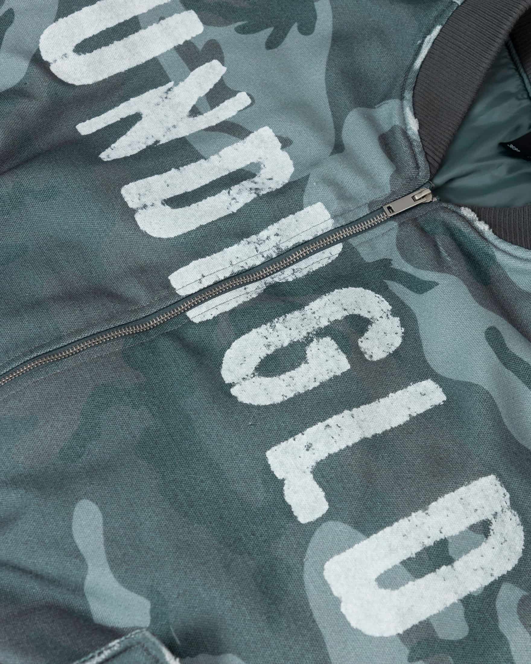 Holy Worn Logo Bomber Jacket Gray Camo - miniatura 4