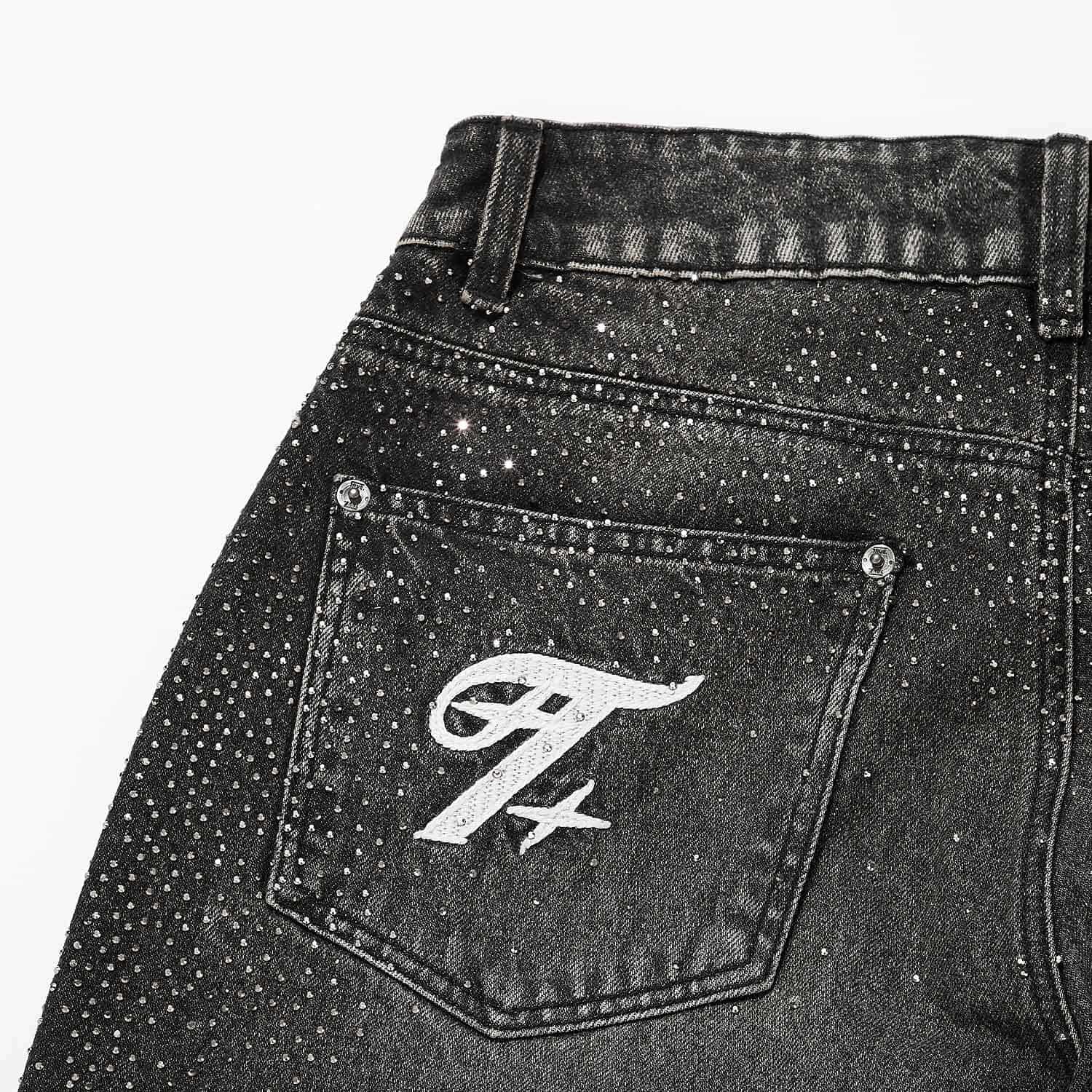 Starry Wide-Leg Jeans - Black - miniatura 6