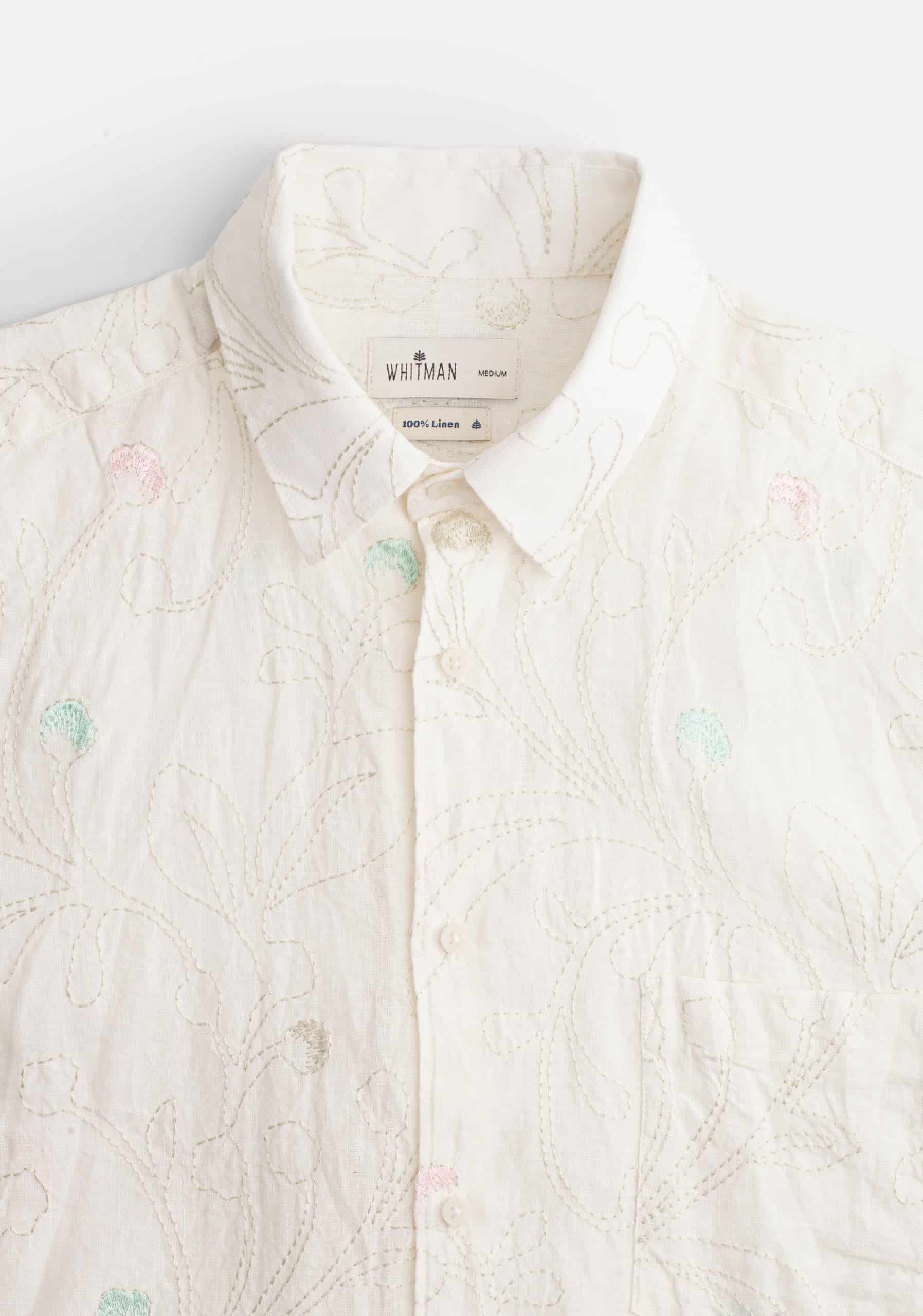 Camisa Lino Harlem Bordado Marfil - miniatura 4