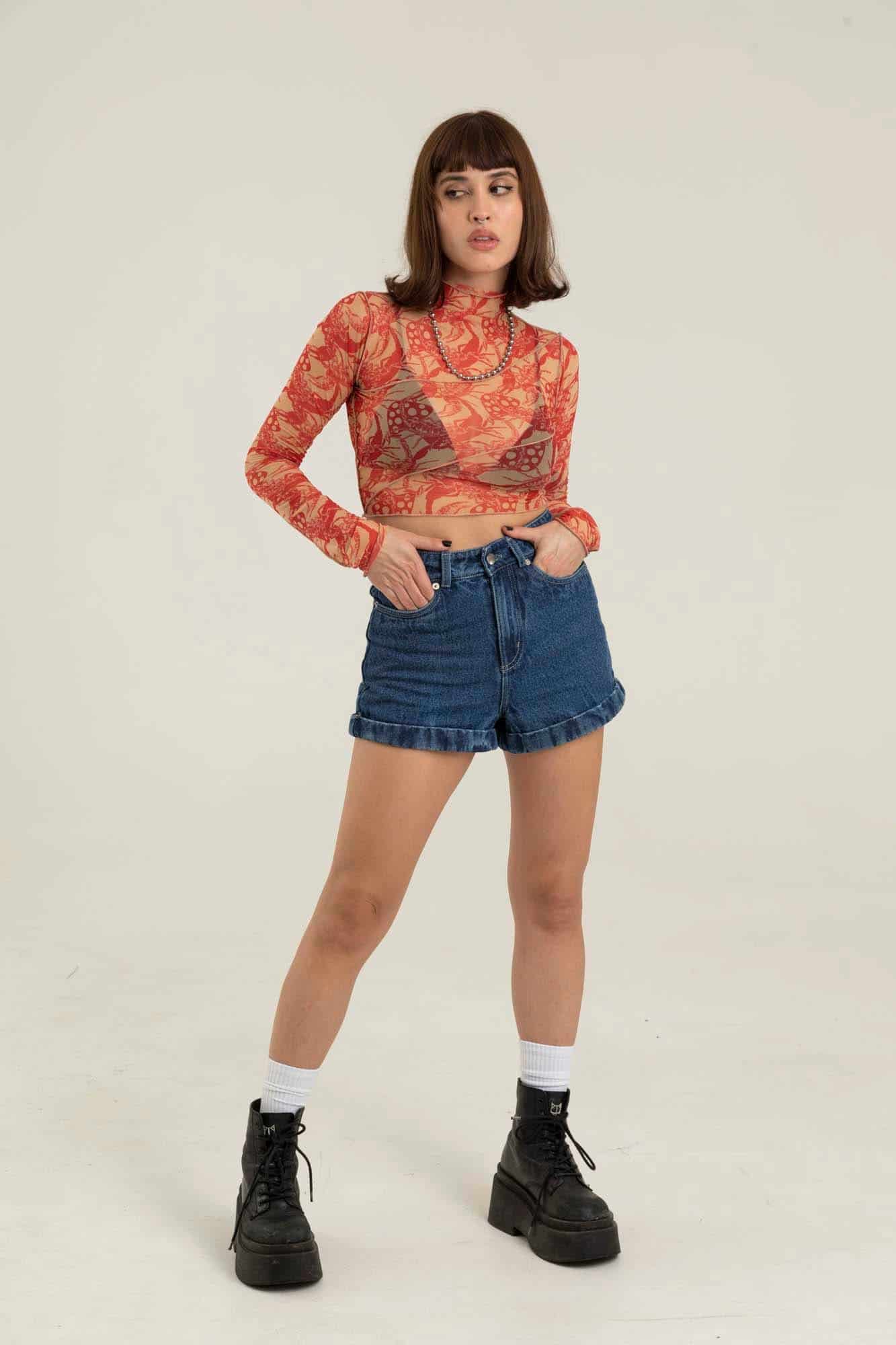 DARK BLUE DENIM SHORT - miniatura 5
