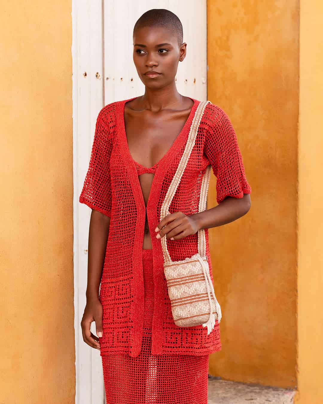 T-Shirt Crochet Dress Ipapule red - miniatura 3