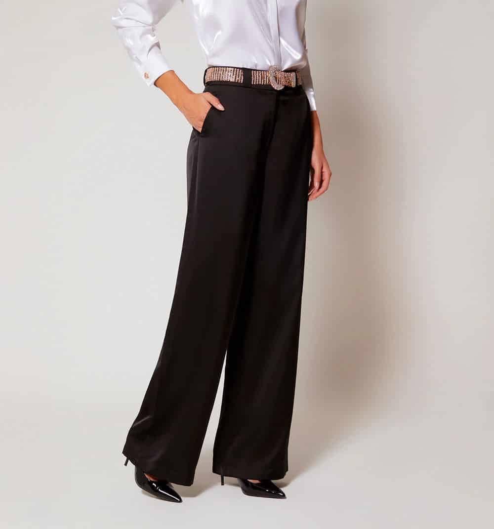 Pantalon tiro alto con correa - miniatura 1