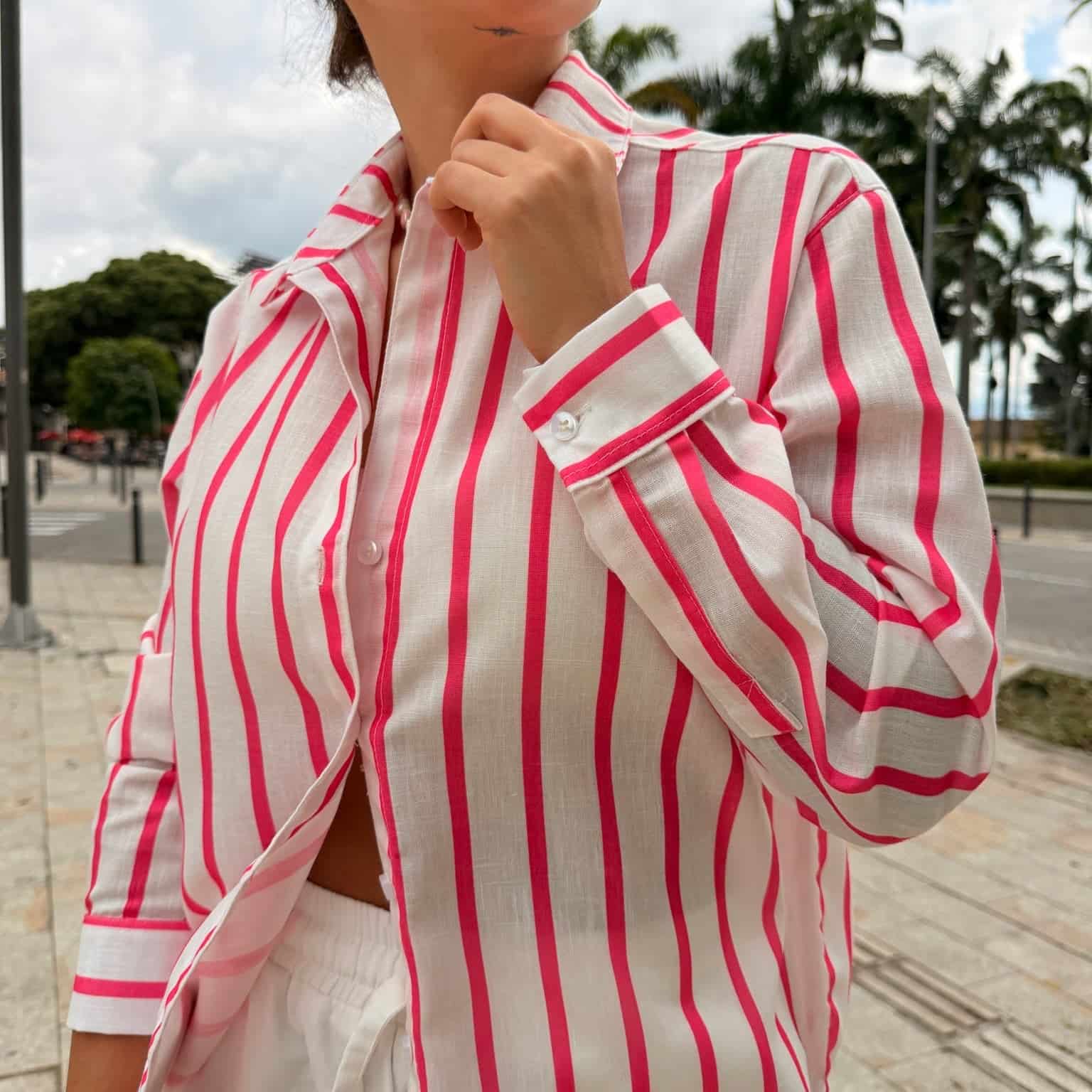 Camisera Playita Rayas Rosa - miniatura 2