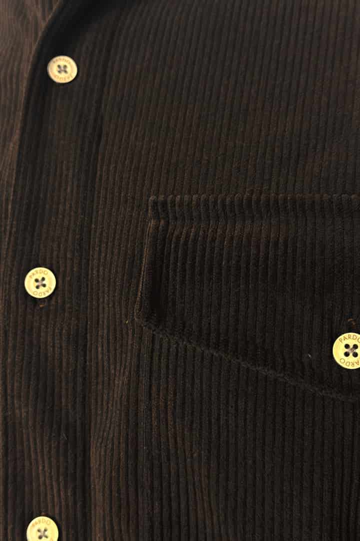Camisa corduroy/pana café - miniatura 7