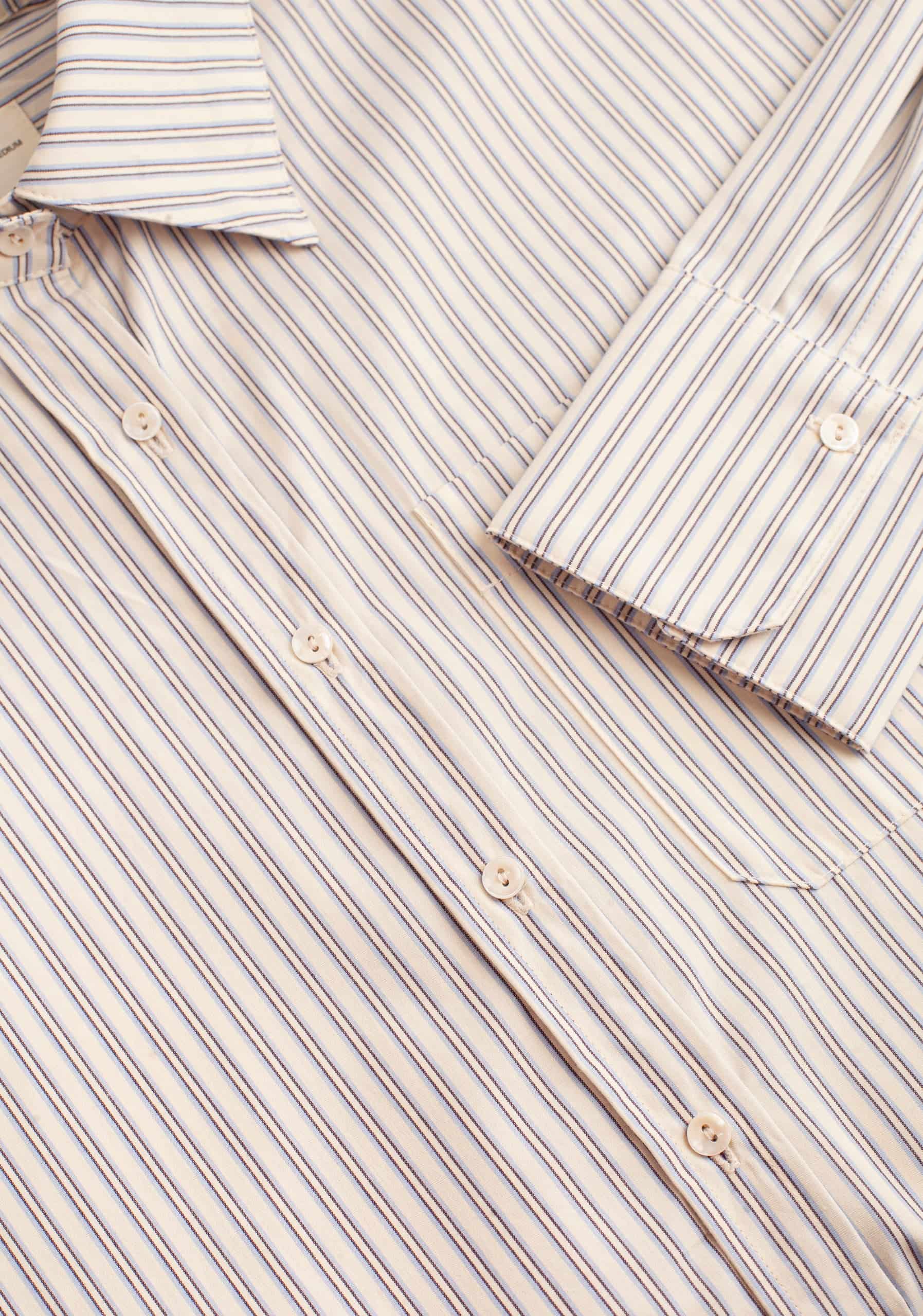 Camisa Antonella Rayas Marfil - Azul - miniatura 6