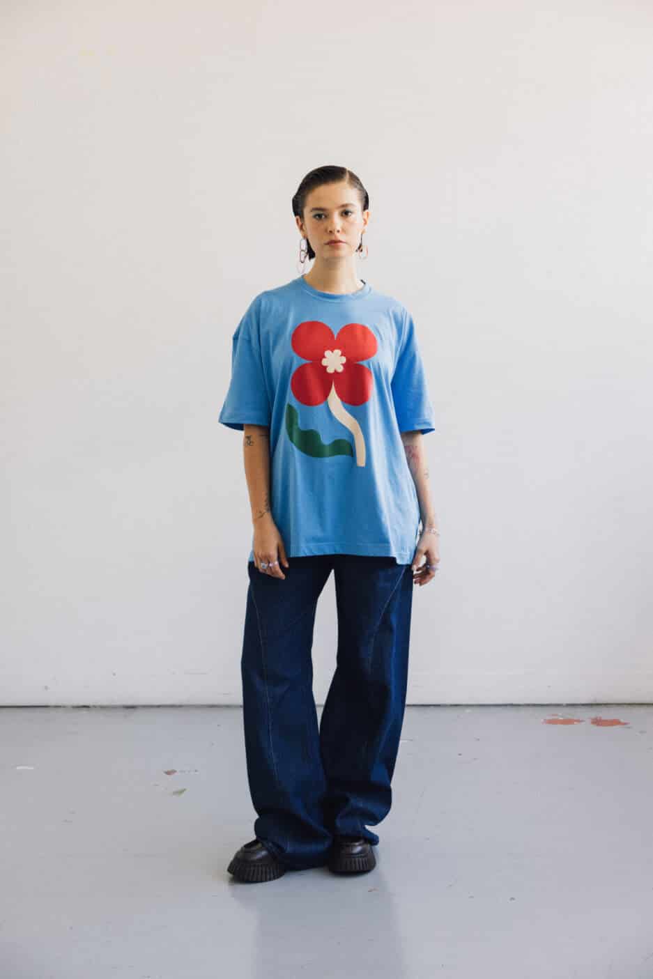 T-shirt Oversize Hibiscus - miniatura 1