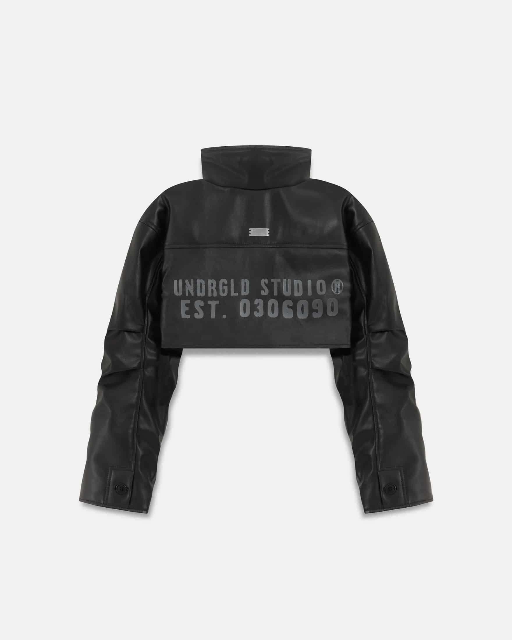 Spring Worn Logo Cropped Jacket Black - miniatura 1