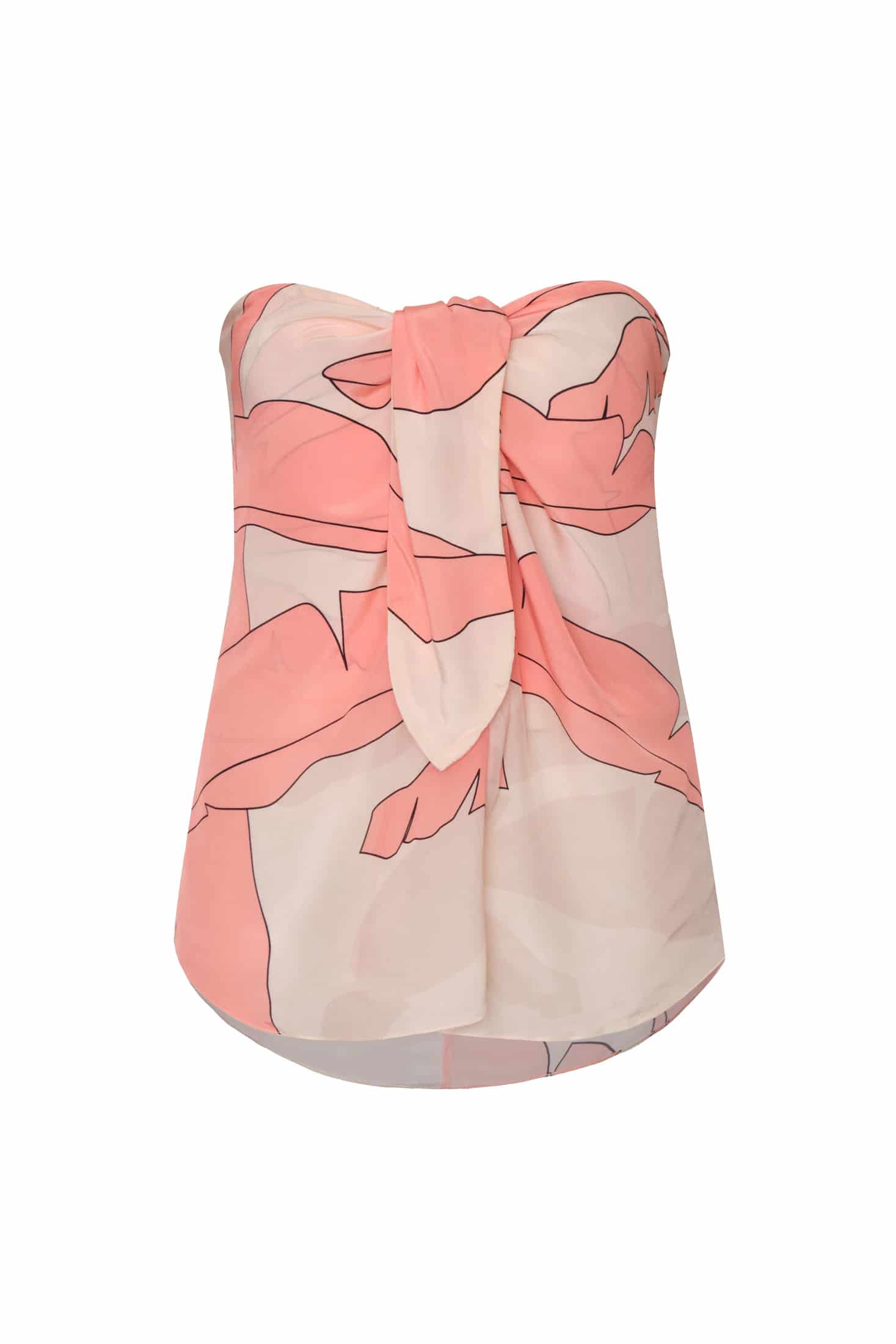 Cayetana Silk Crepe Blouse / Peach Palms - miniatura 4