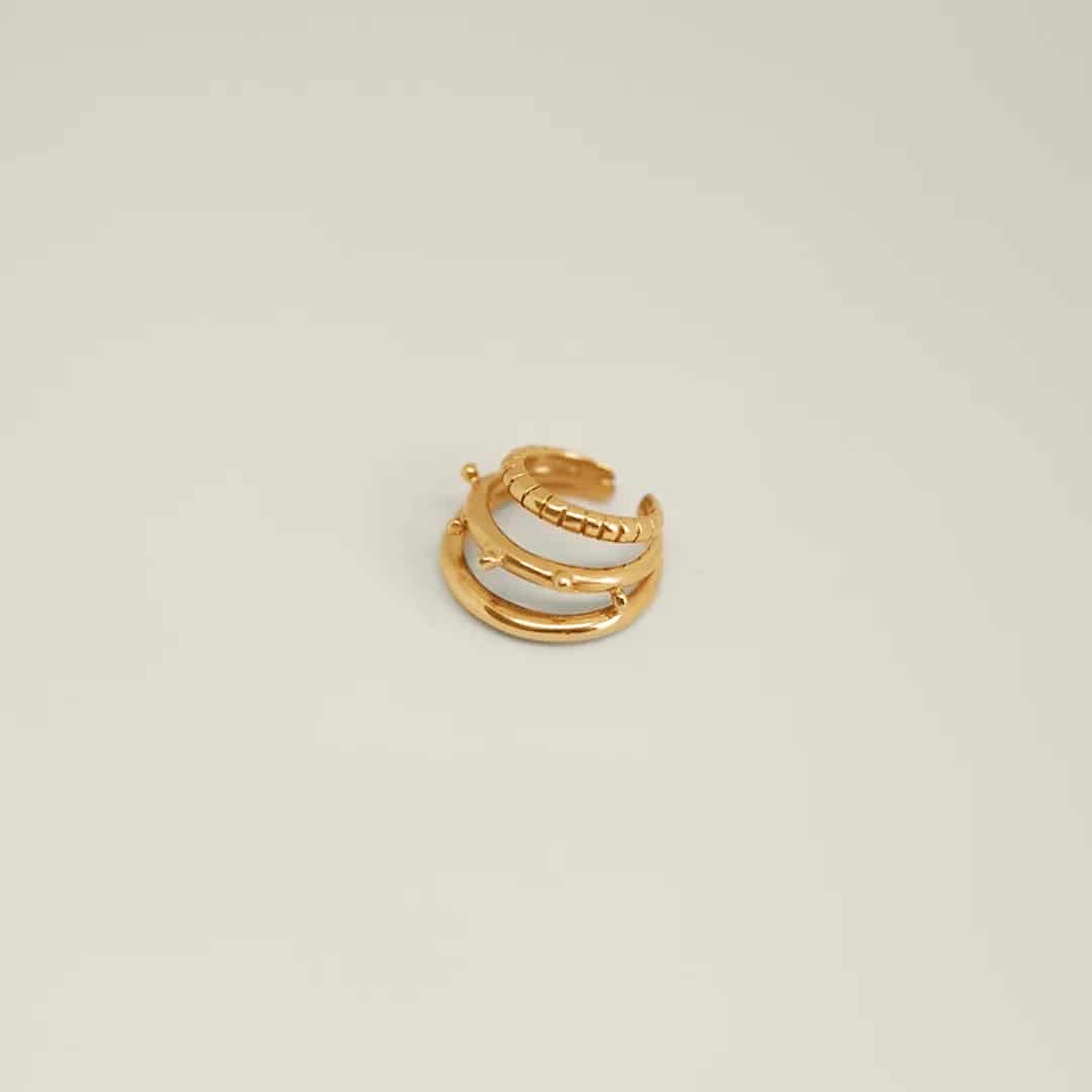 Triple Chuf Ear Cuff Gold - miniatura 1
