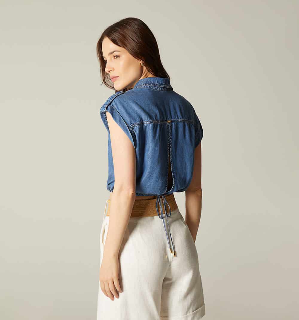 Blusa manga sisa con bolsillos - miniatura 4