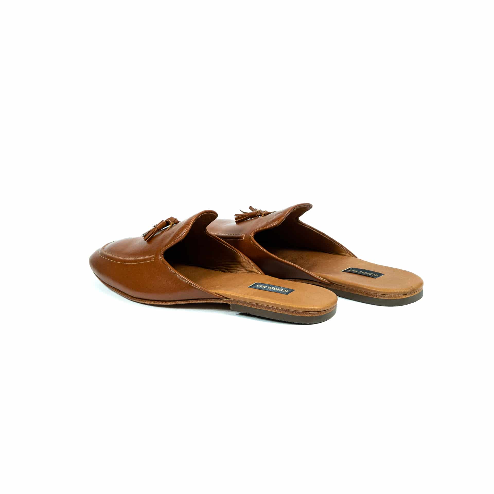 Loafer tassel mules cuero coñac - miniatura 3