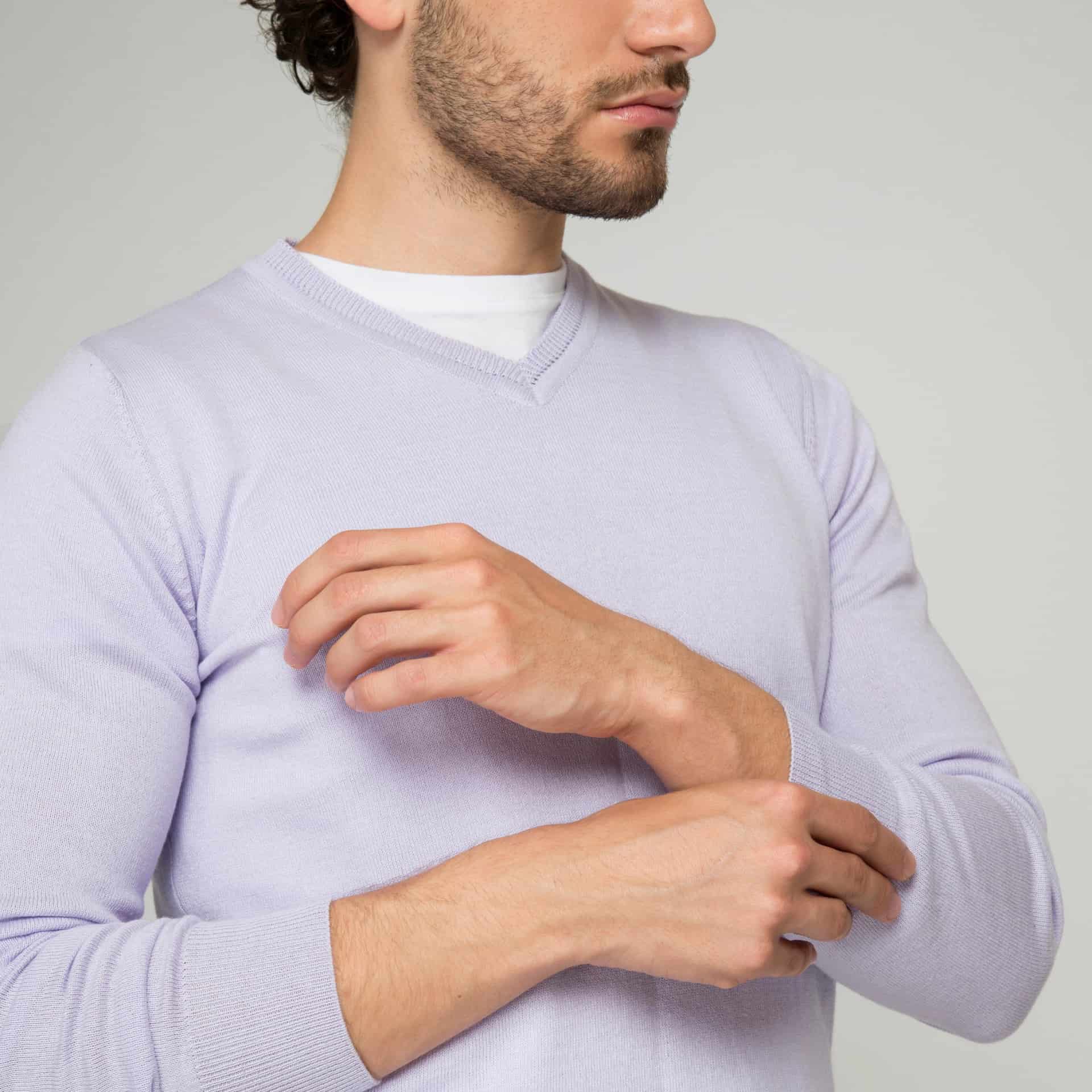Saco Cuello V Algodón Lila - miniatura 6