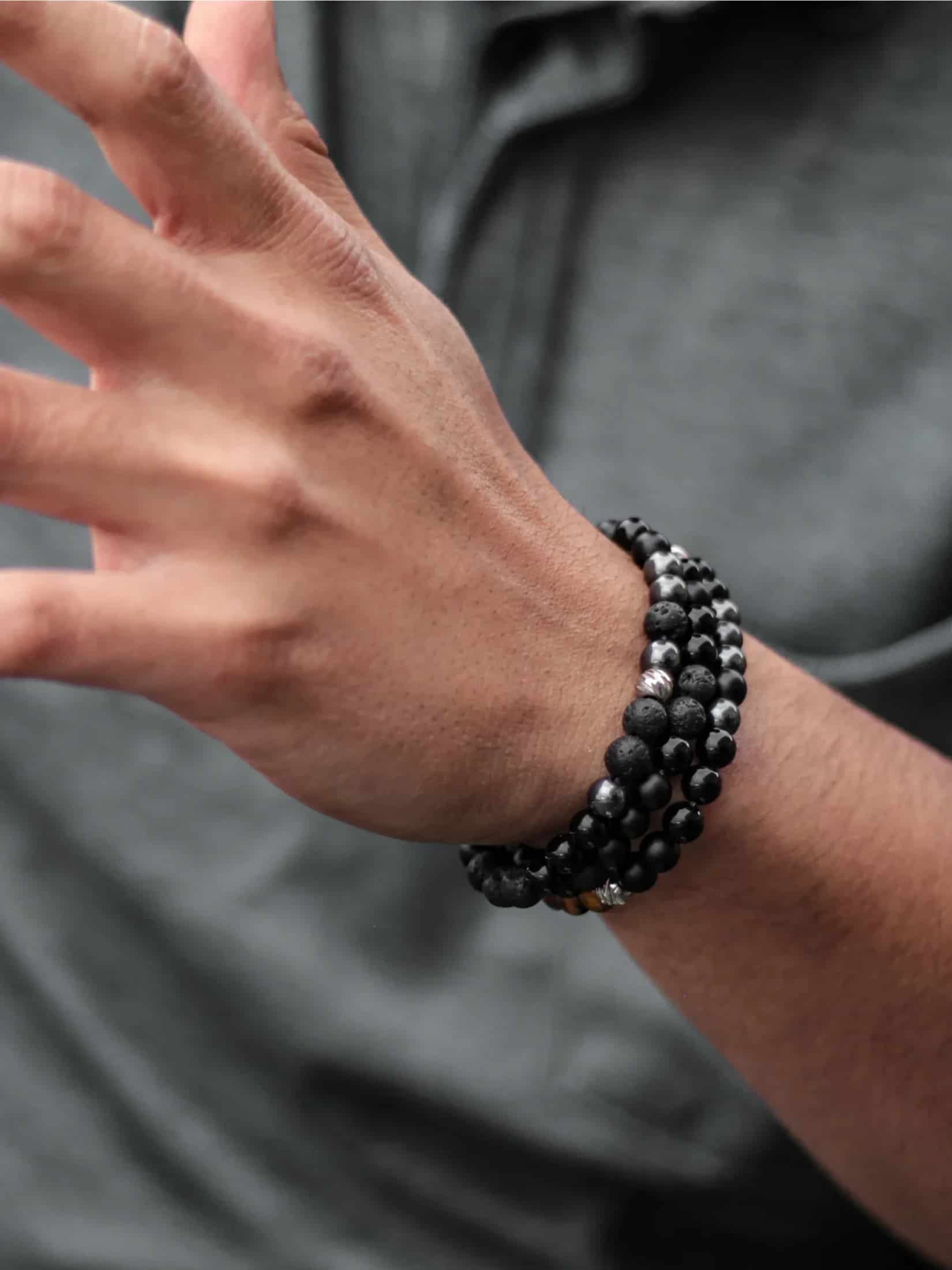 Brazalete Triple All Black 6mm - miniatura 3