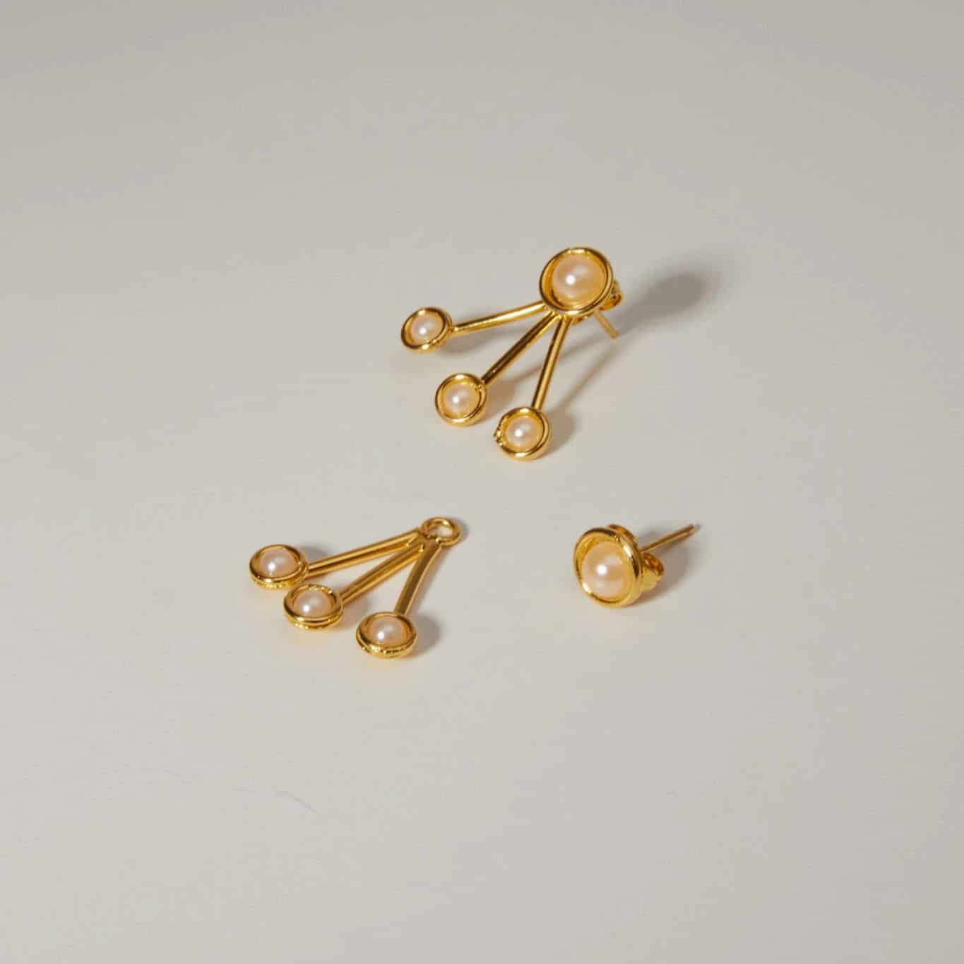 Triple Pearl Duo Studs - miniatura 4
