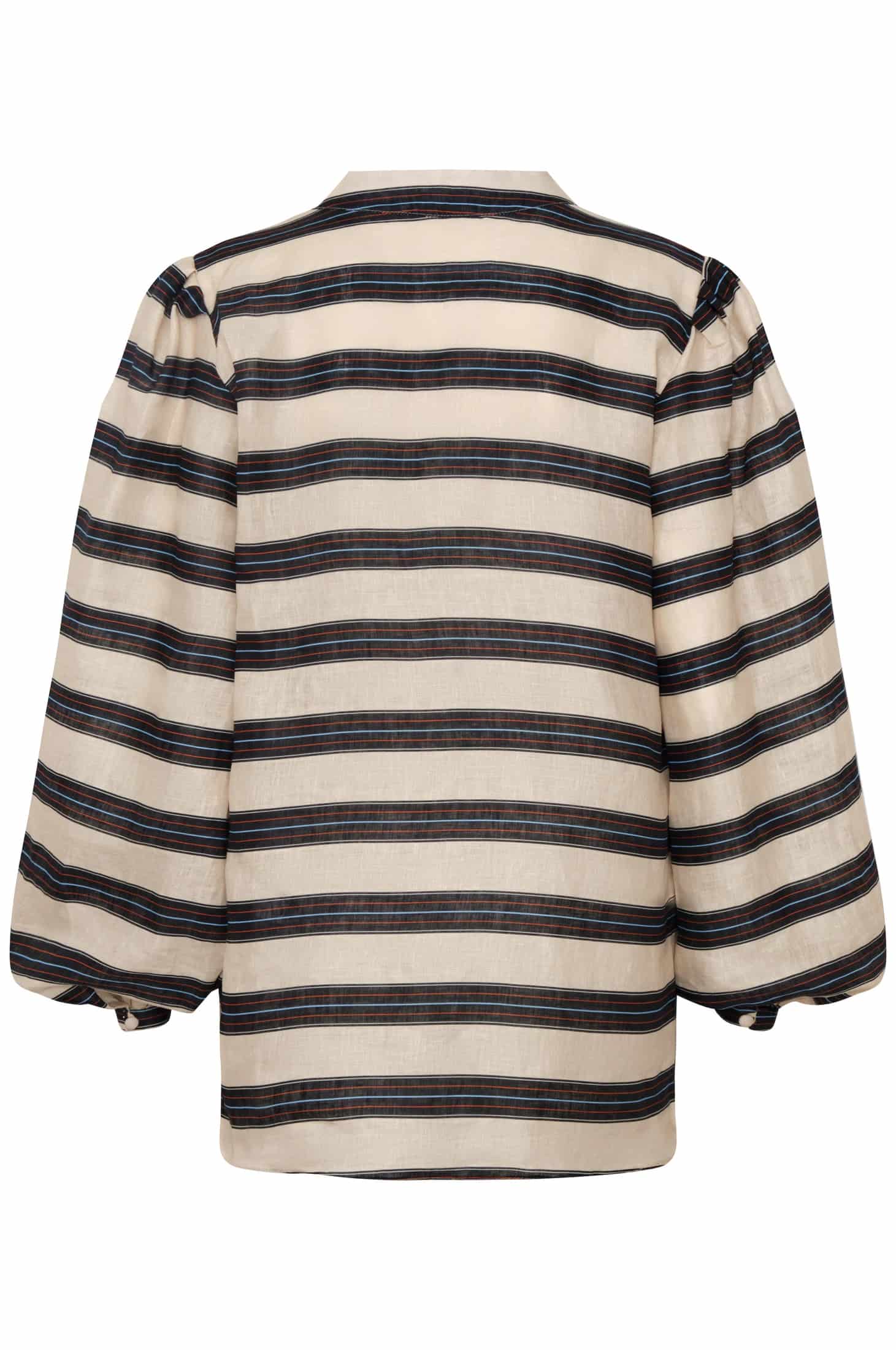 Las Rosas Linen Shirt / Navy Stripes - miniatura 3