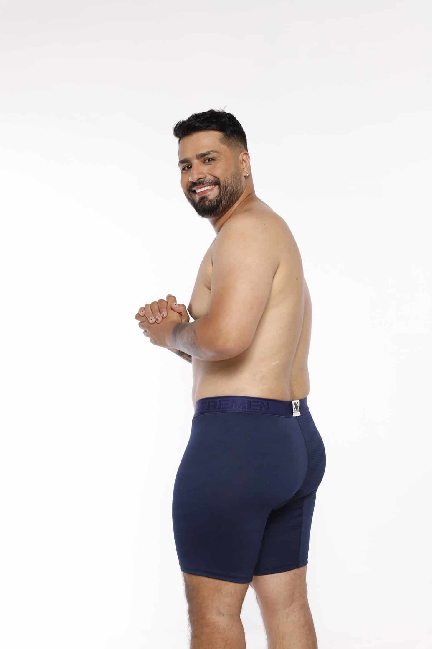 BOXER MICROFIBRA JACQUARD ESPIGA EXTRAGANDE AZUL OSCURO - miniatura 2