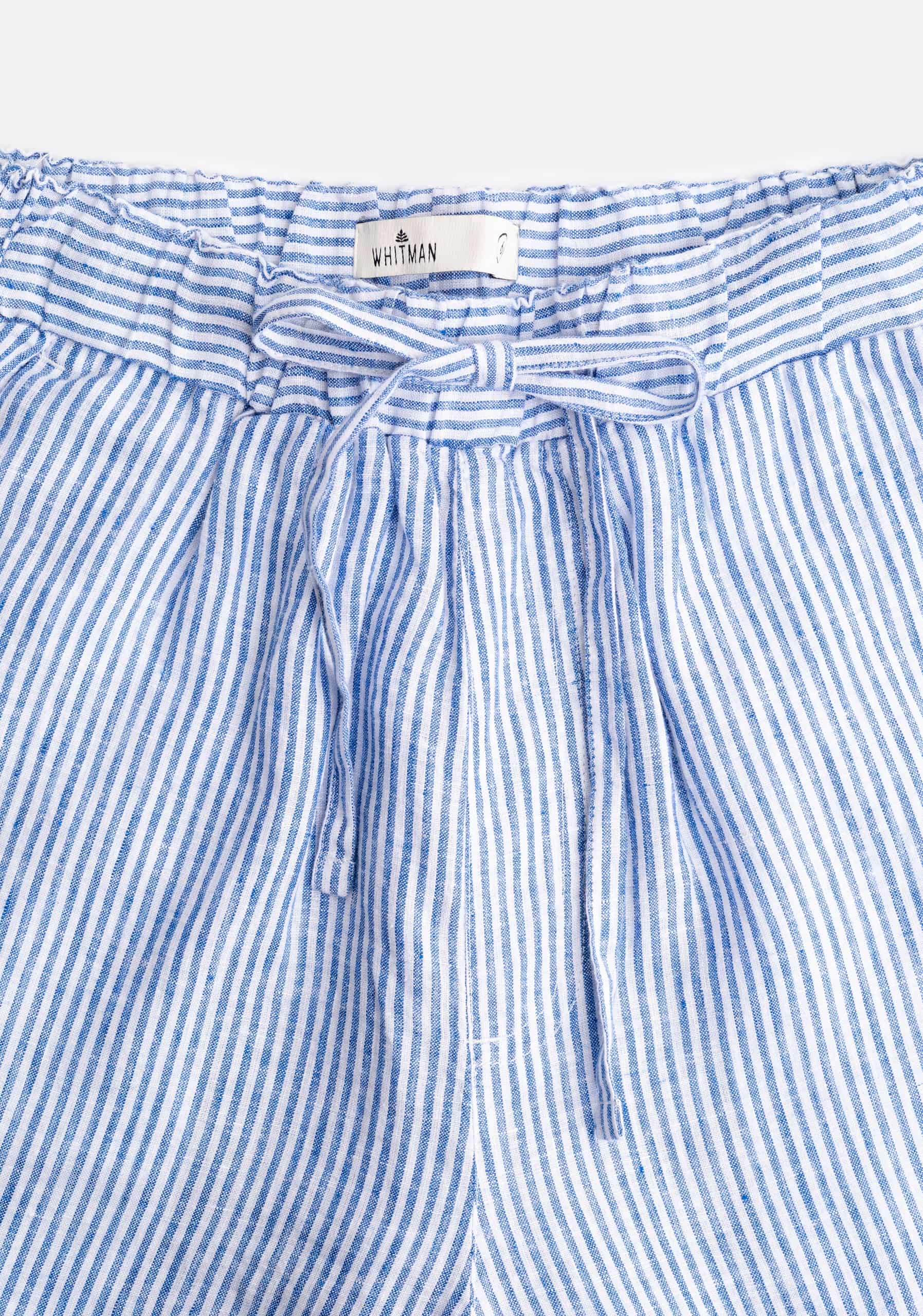 Jogger Alessia Lino Rayas Azul - Blanco - miniatura 2
