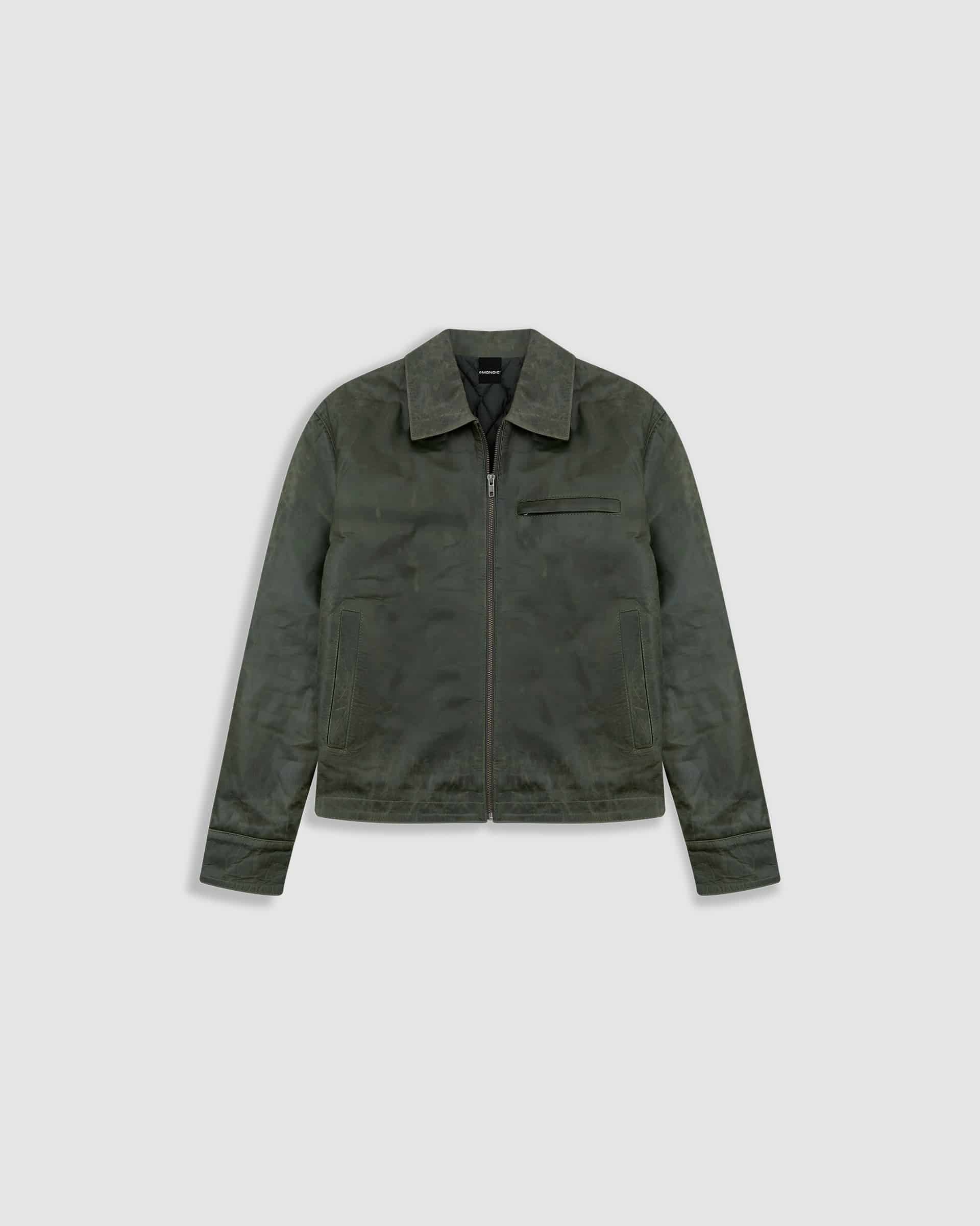 Chaqueta Monogram Leather - Verde Oliva - miniatura 1