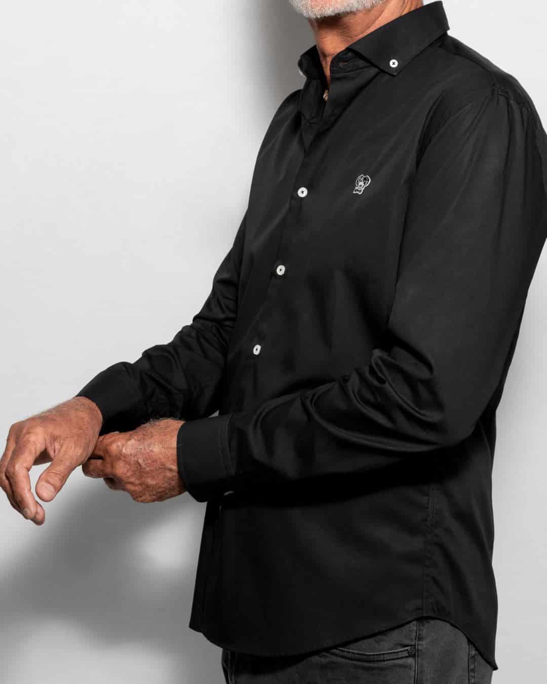 Camisa Antimanchas Popelina Negra - Talla Slim - miniatura 2