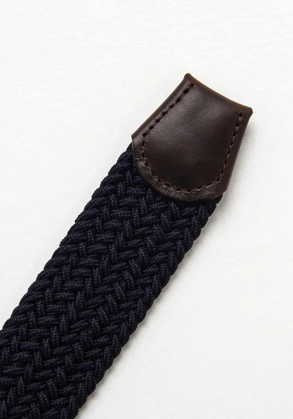 Cinturón Trenzado Elástico Azul Oscuro - Coordinado Chocolate - miniatura 3