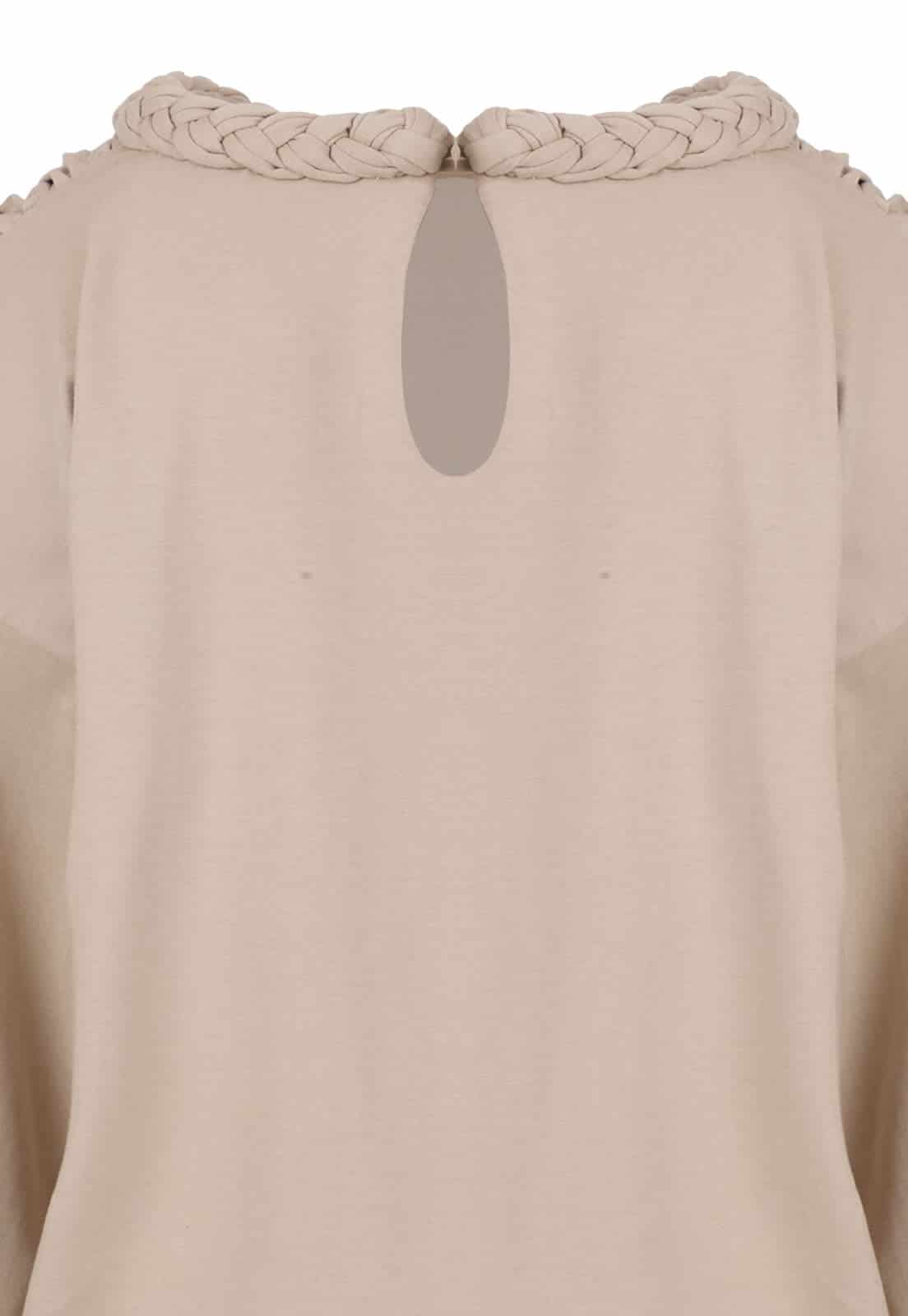 BRAIDED NECKLINE T-SHIRT - miniatura 2