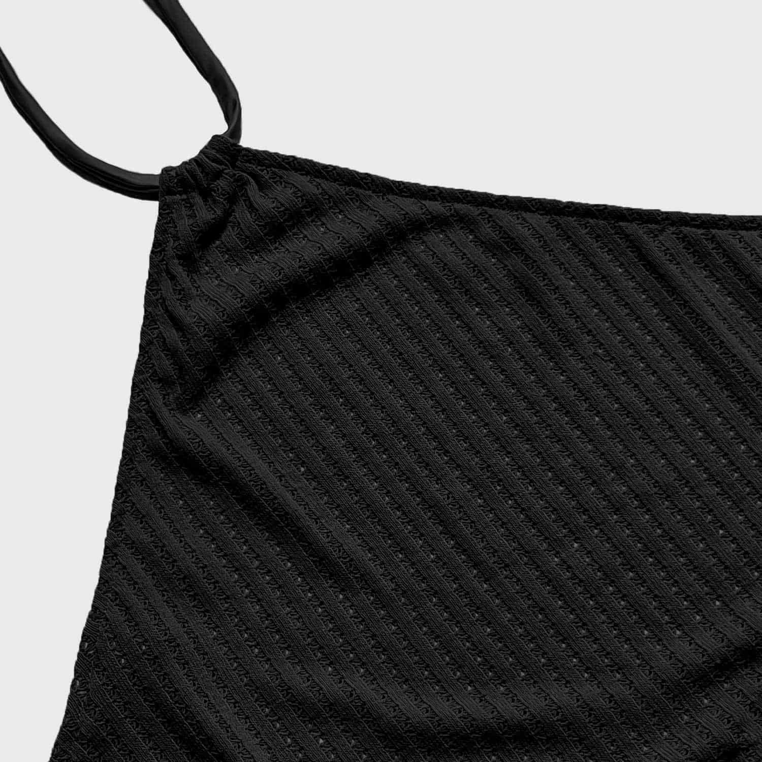 Textured Halter Top - Black - miniatura 6