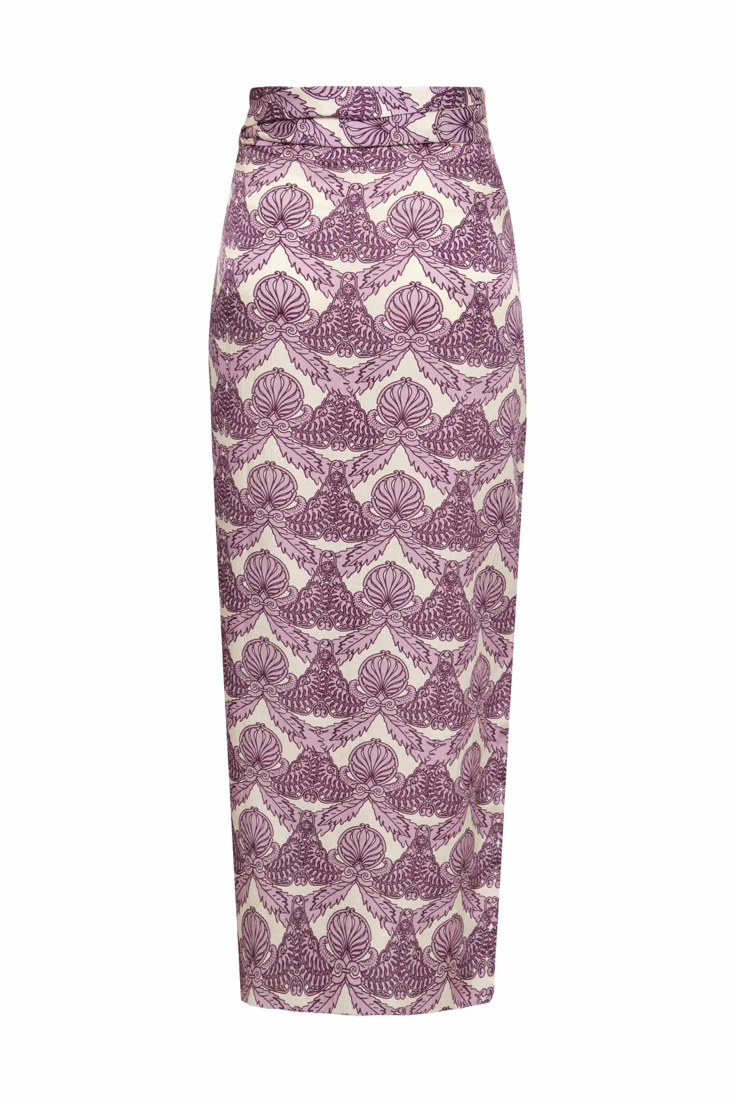 Mapara Martellato Silk Skirt / Ecru Ornament Lila - miniatura 2