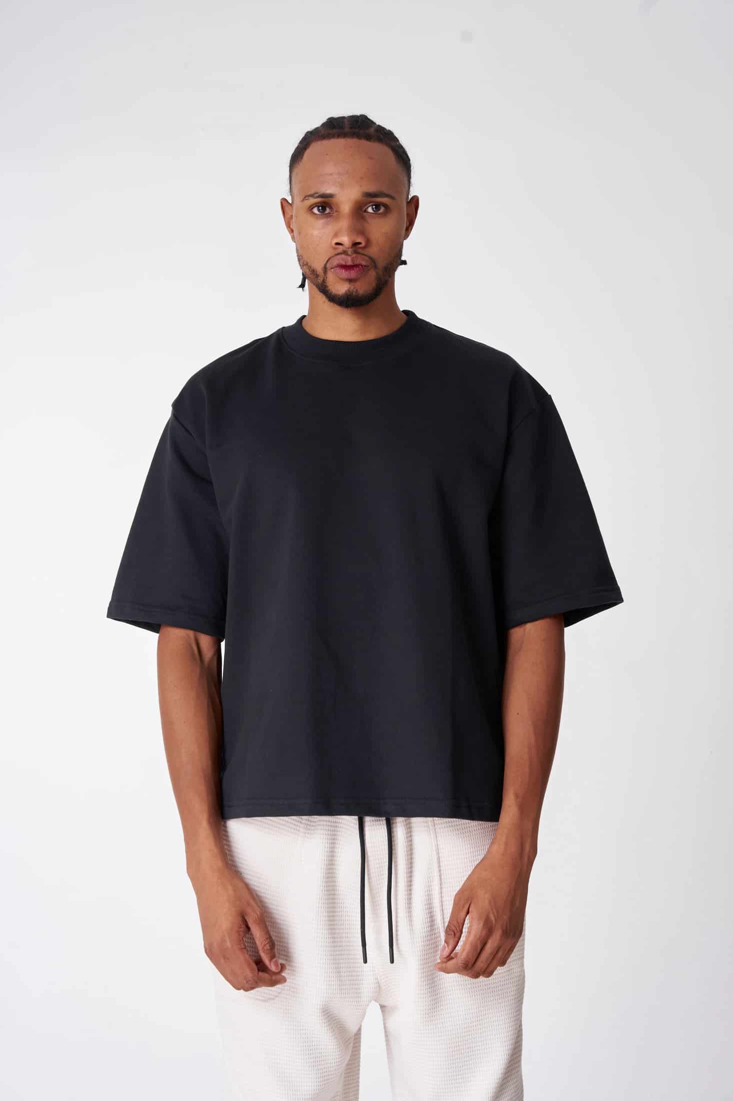 BOXY FIT 300 GRAMOS, 100% ALGODÓN NEGRA - miniatura 1
