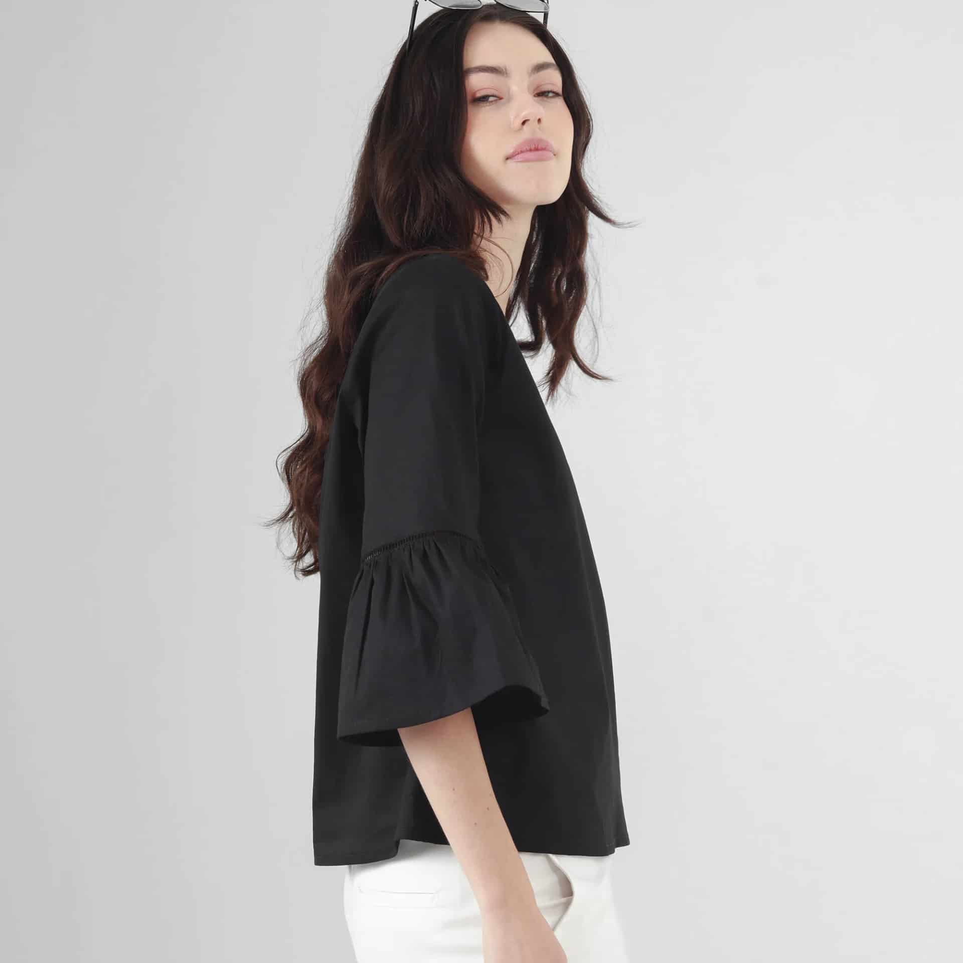 Blusa Cuello V Manga 3 Cuartos - miniatura 13