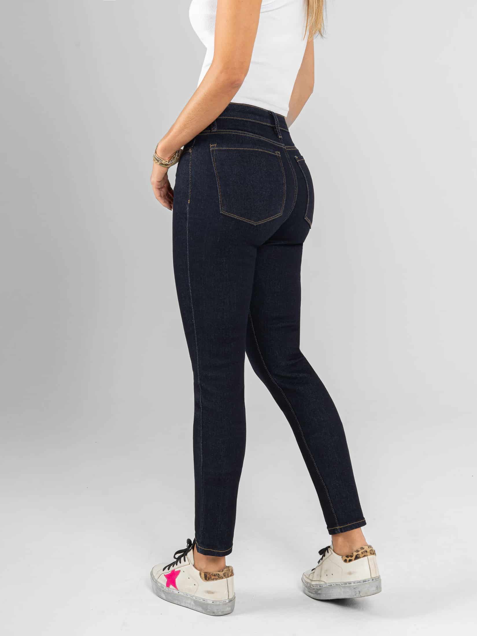 Ref: 066348 Jean Skinny stretch, tiro alto, tono azul oscuro. - miniatura 3