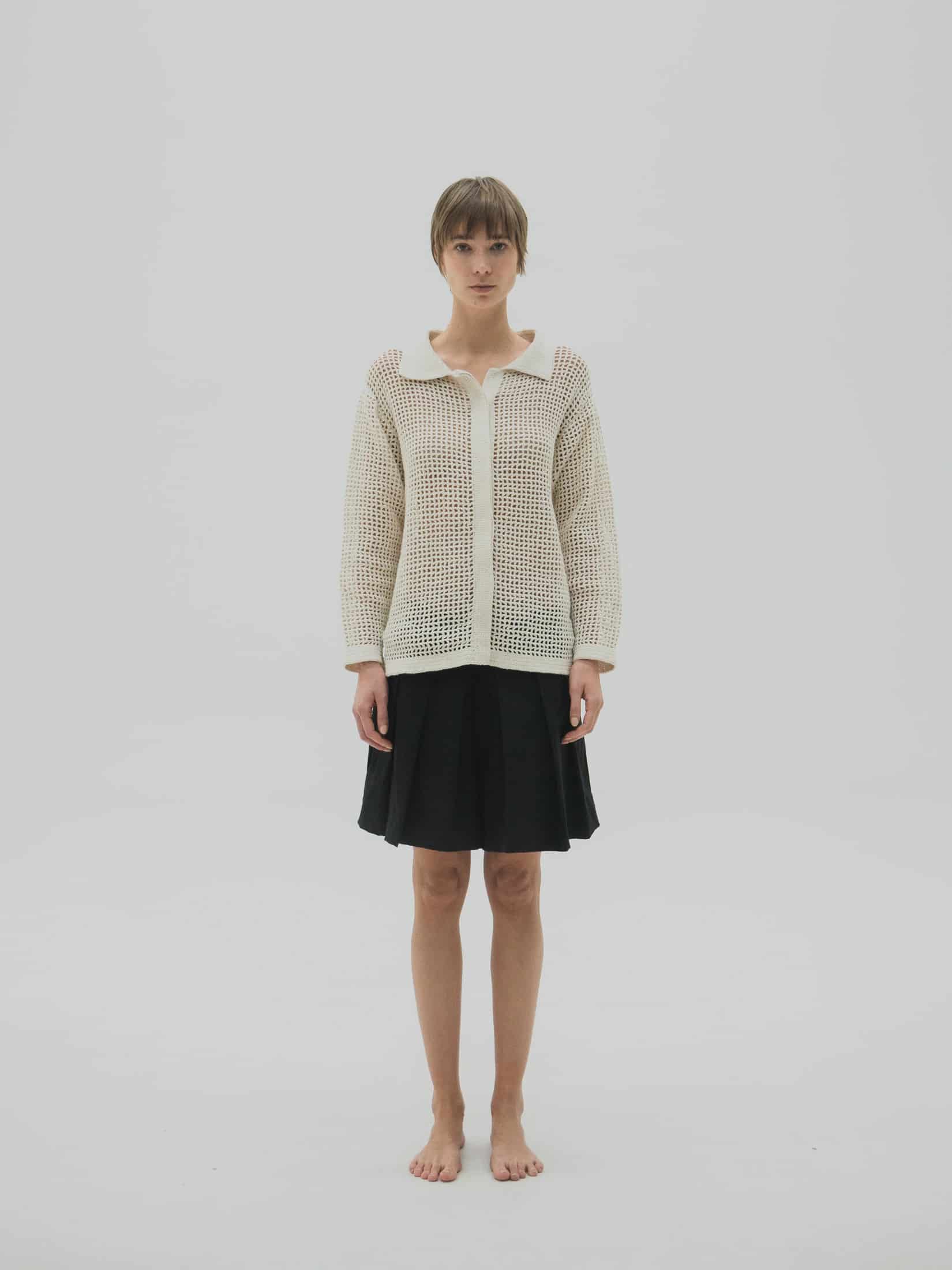 Camisa tejida en crochet Mujer - miniatura 3