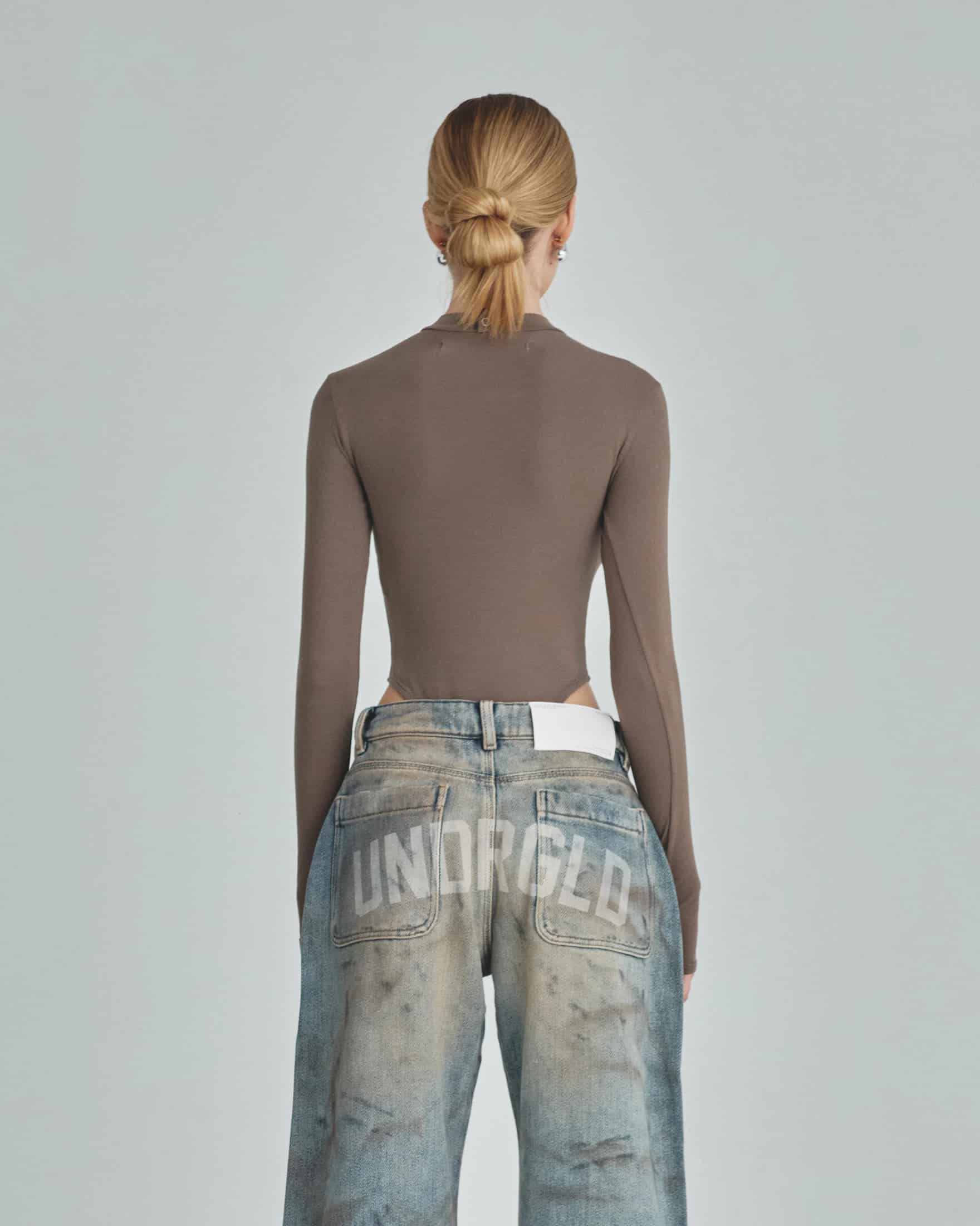 Body Line Undergold Studio Turtleneck Bodysuit Brown - miniatura 7