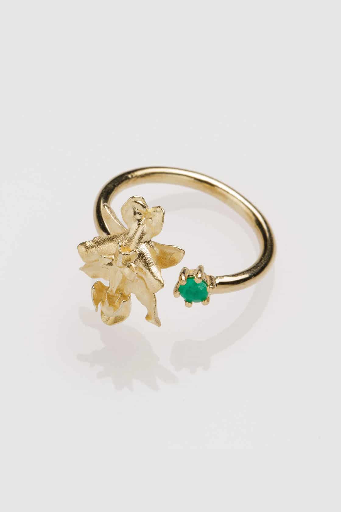 SIGMATOXTALIS ORCHID RING WITH EMERALD - miniatura 1