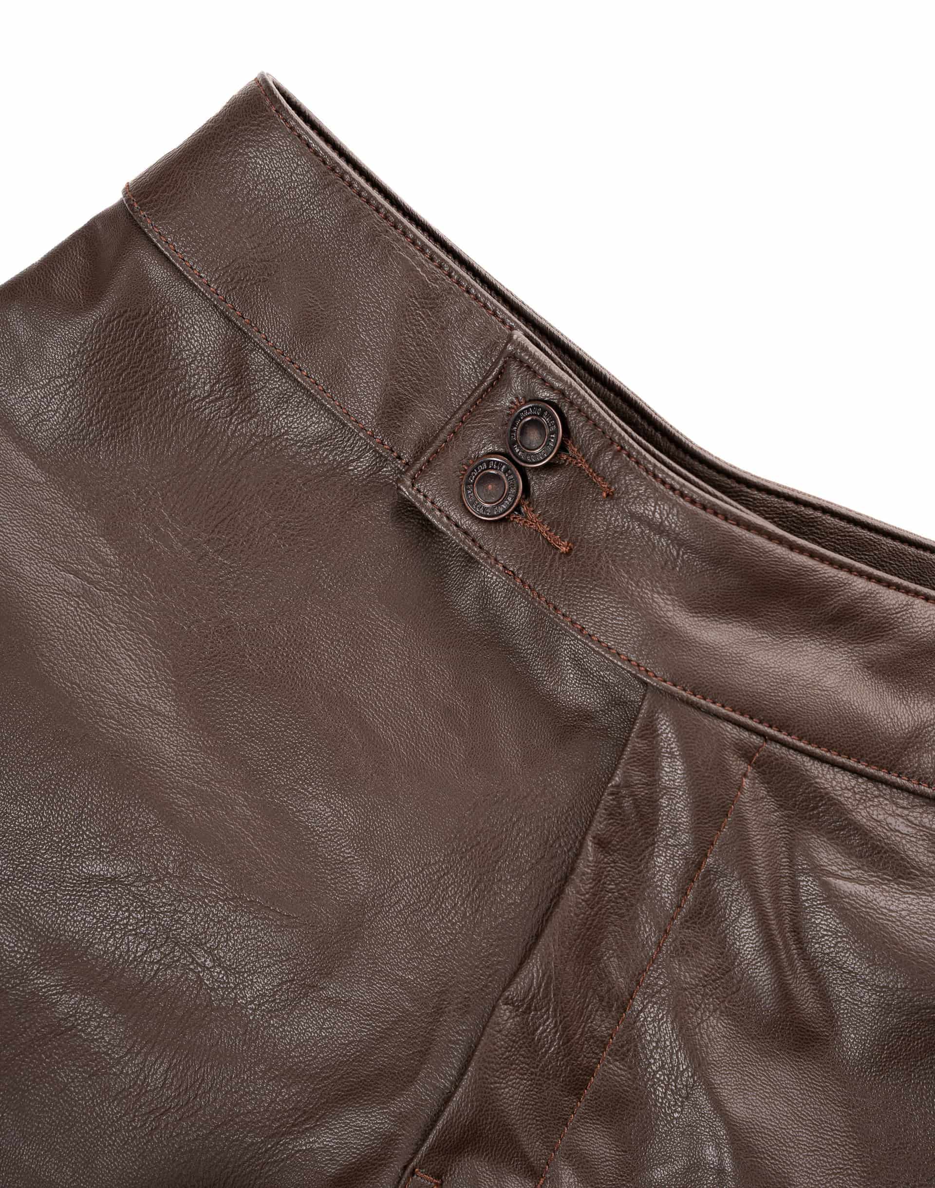 Shorts Tiro Bajo Sintético Café - miniatura 5