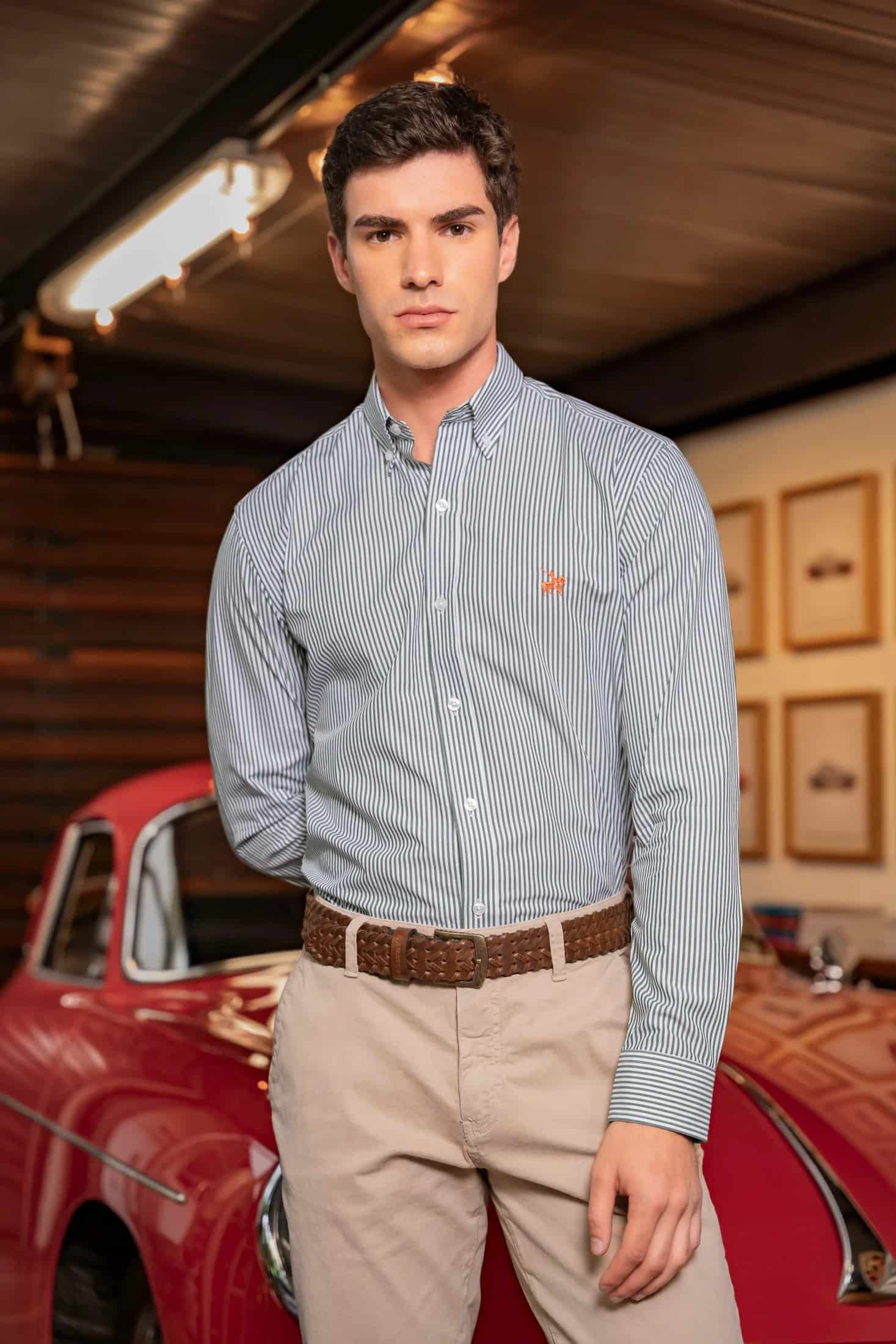 Camisa Cleverton Hombre Verde Oscuro - miniatura 2