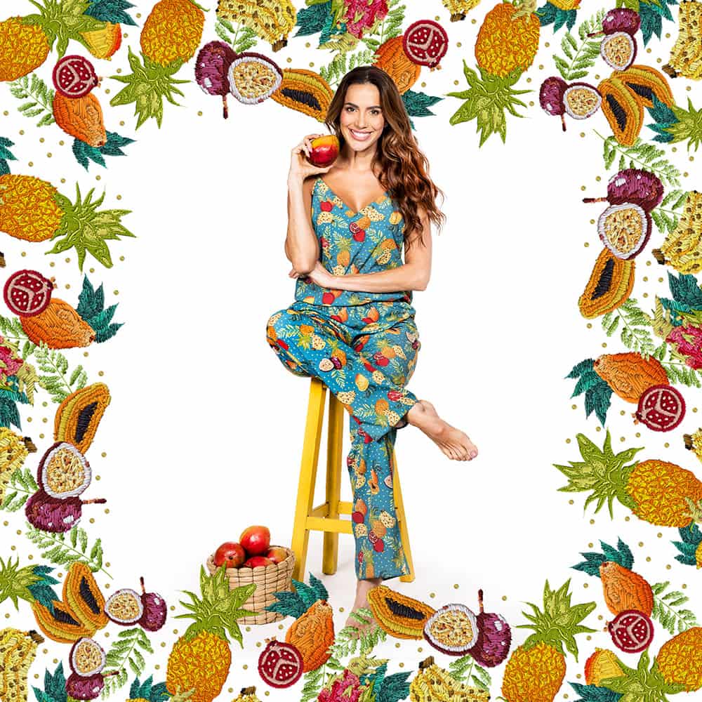 Conjunto de pijama pantalón largo  Estampado Bordado - miniatura 1