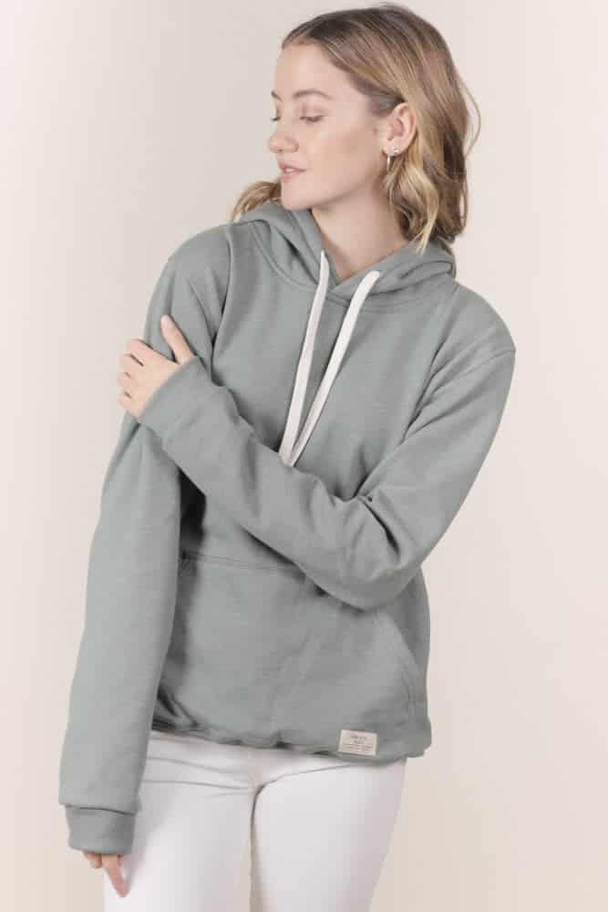 HOODIE VERDE OLIVA UNISEX- BAÁSICO - miniatura 4