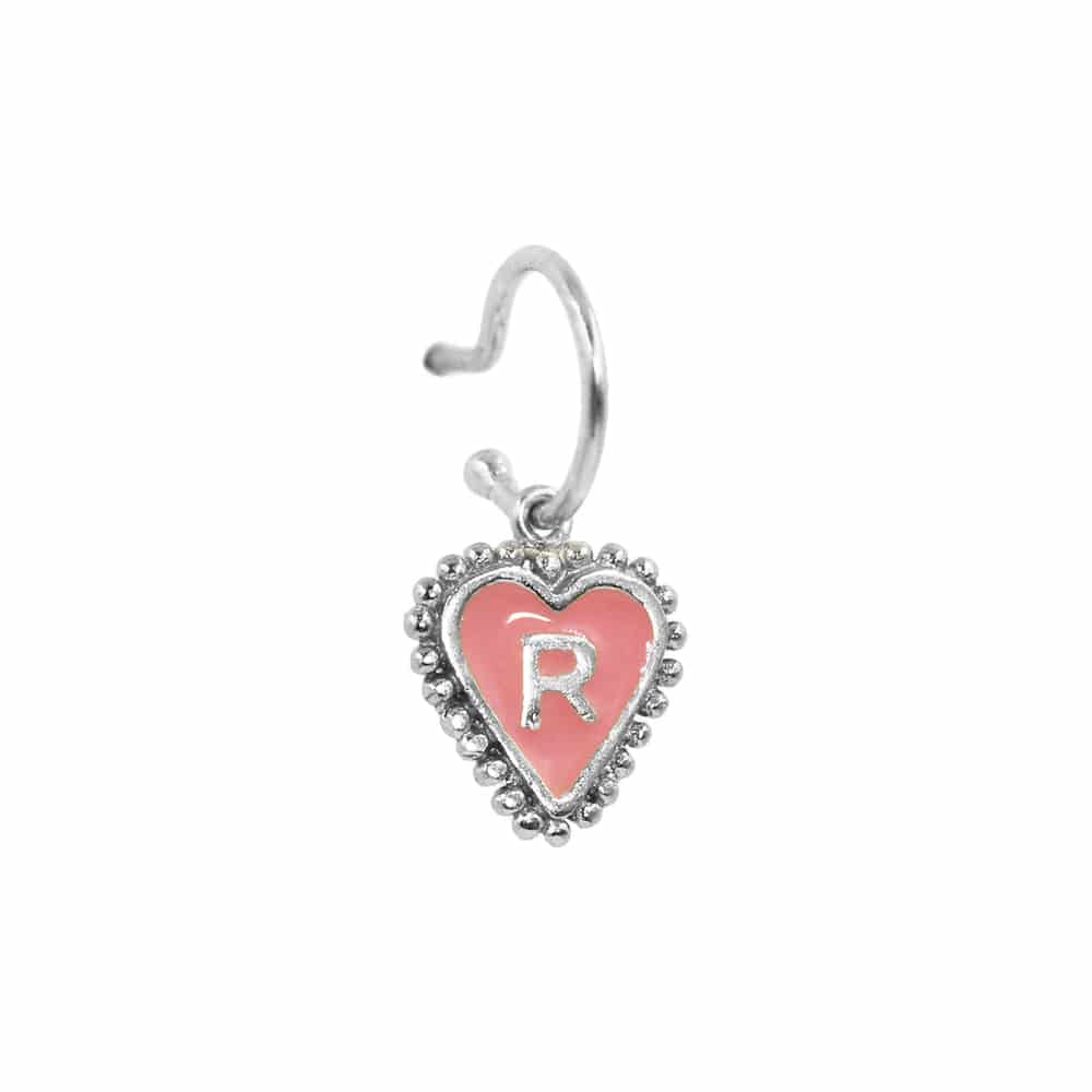 PreOrder Baby Hoops 9mm Letra Heart Plata - miniatura 25