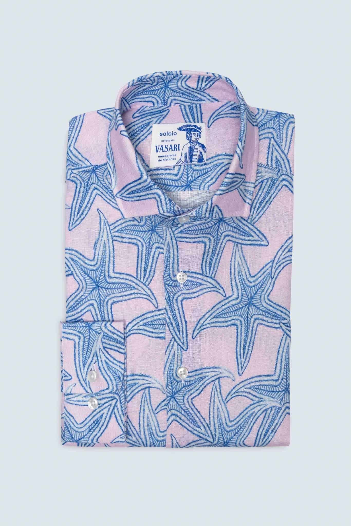 Men's linen shirt pink stella - miniatura 6