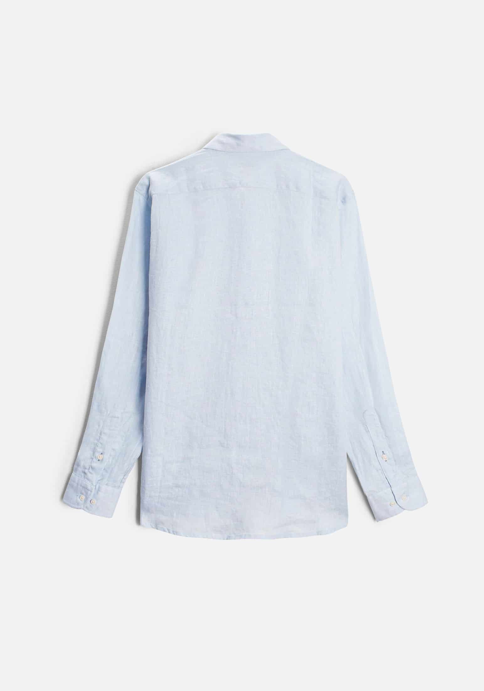 Camisa H CBD Lino L-Azl Azul Claro - miniatura 4