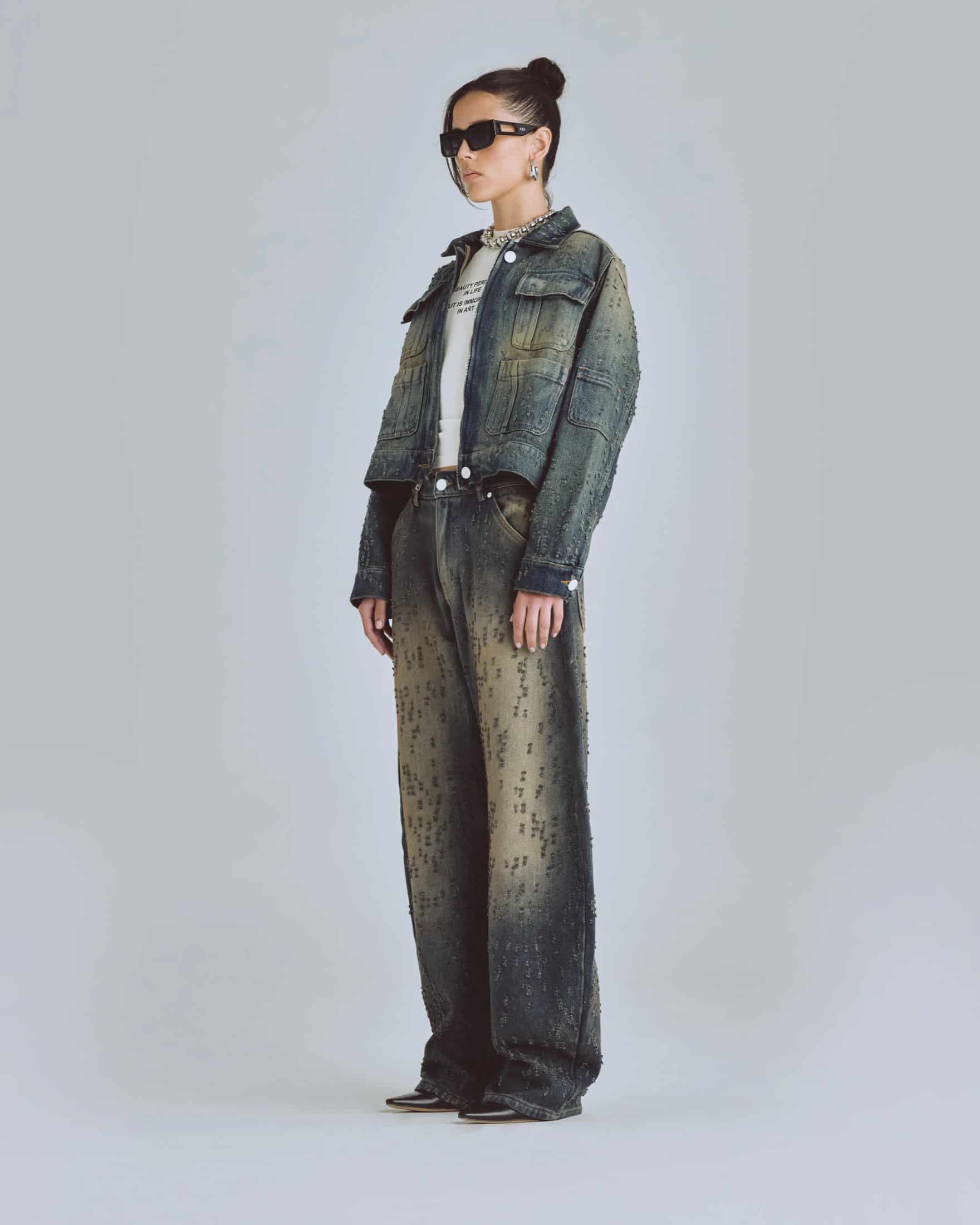 W Agnus Dei Undrgld Ripped Jacket Dirty Blue - miniatura 5