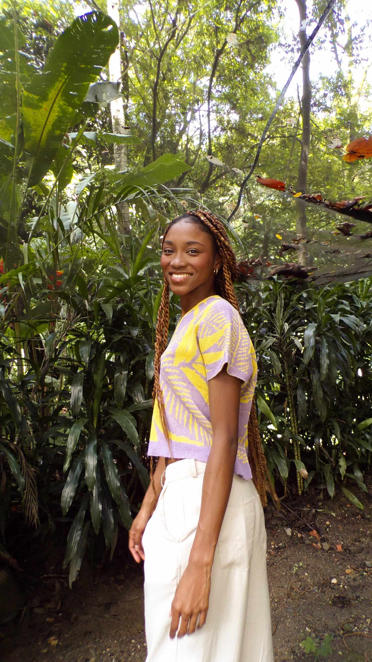 Blusa Palmas - lila y amarillo - miniatura 2