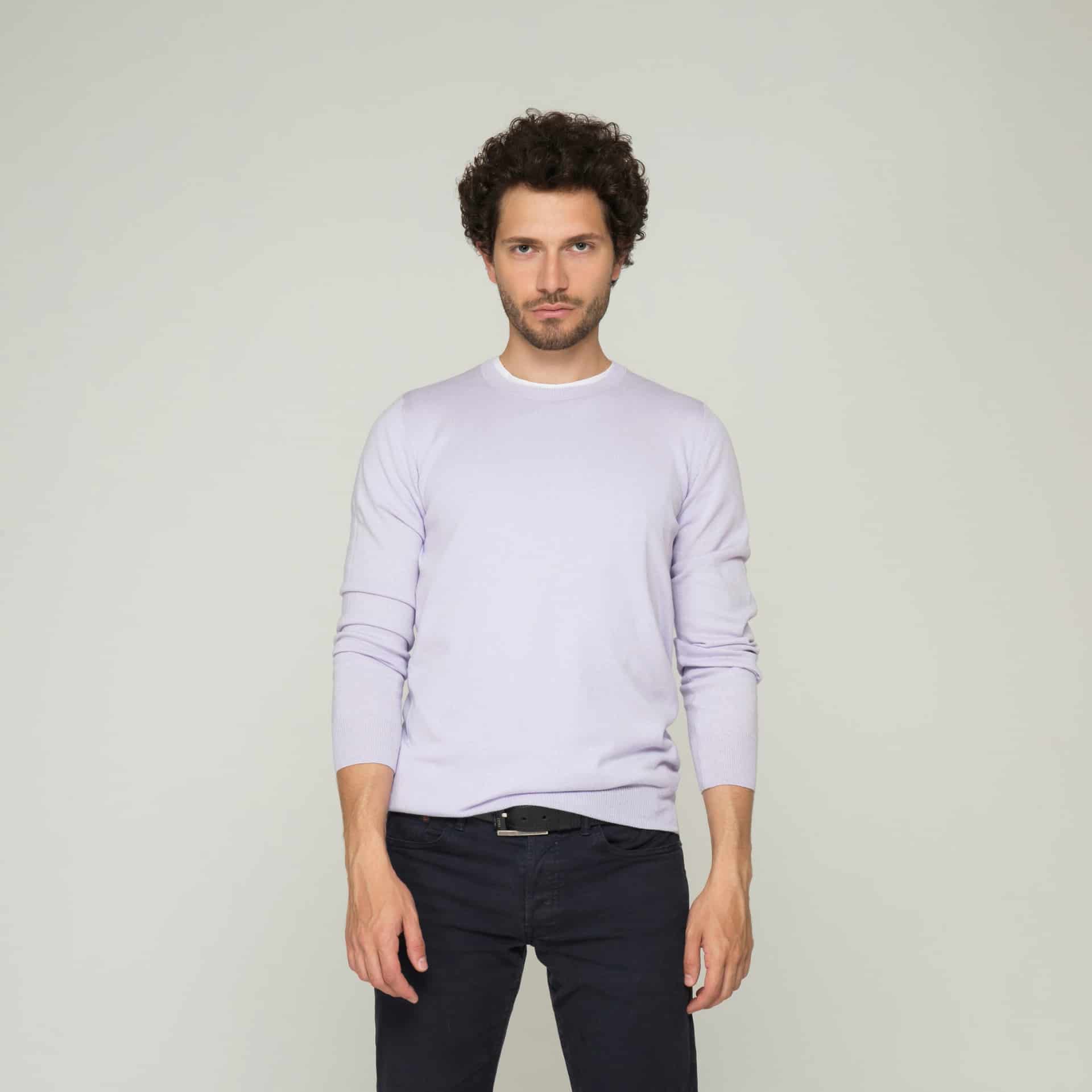 Saco Cuello Redondo Algodón Lila - miniatura 2