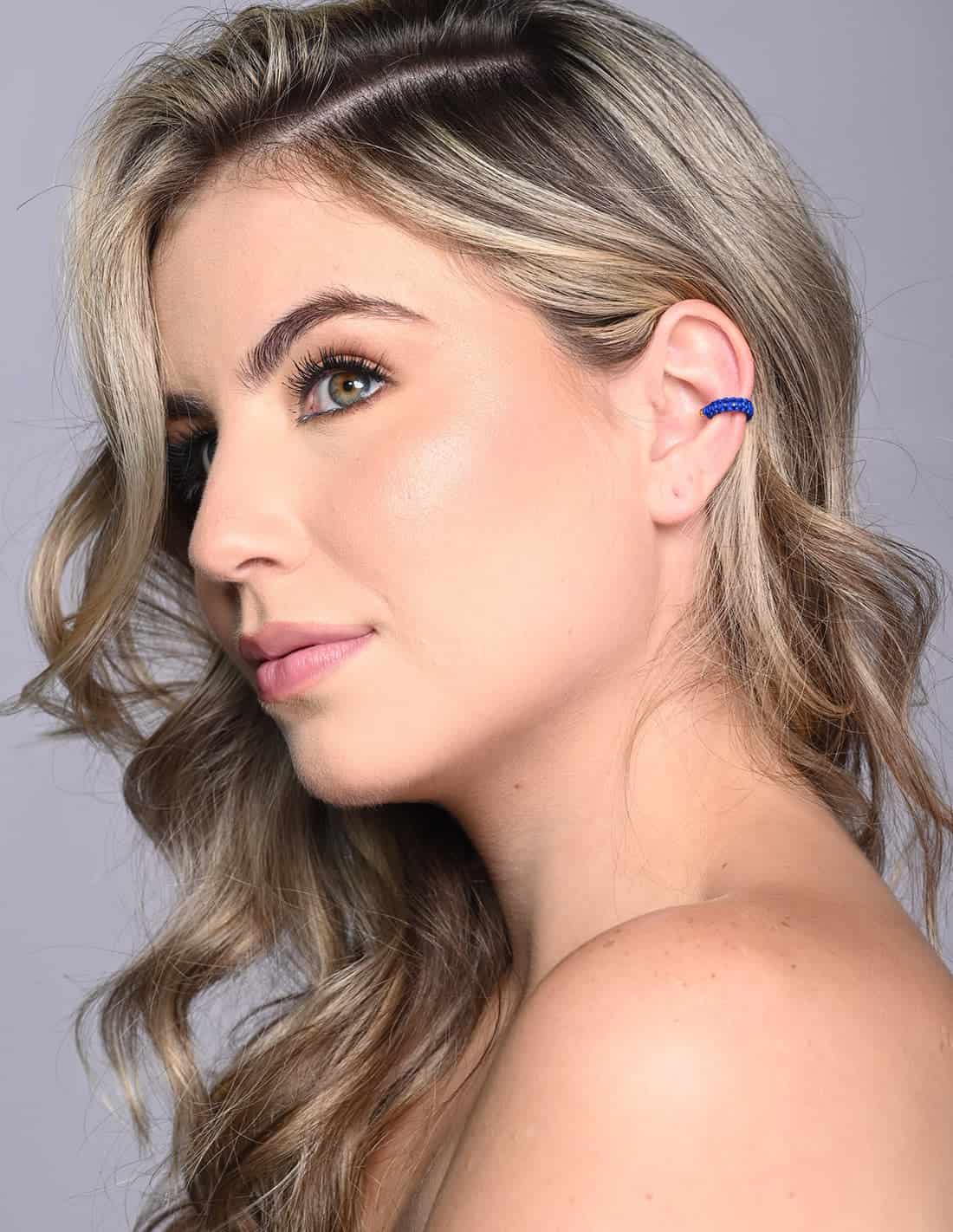 Ear Cuff Luna Creciente Blue King - miniatura 2